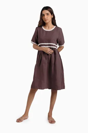Linen Alchemy Midi Dress-Brown Bean