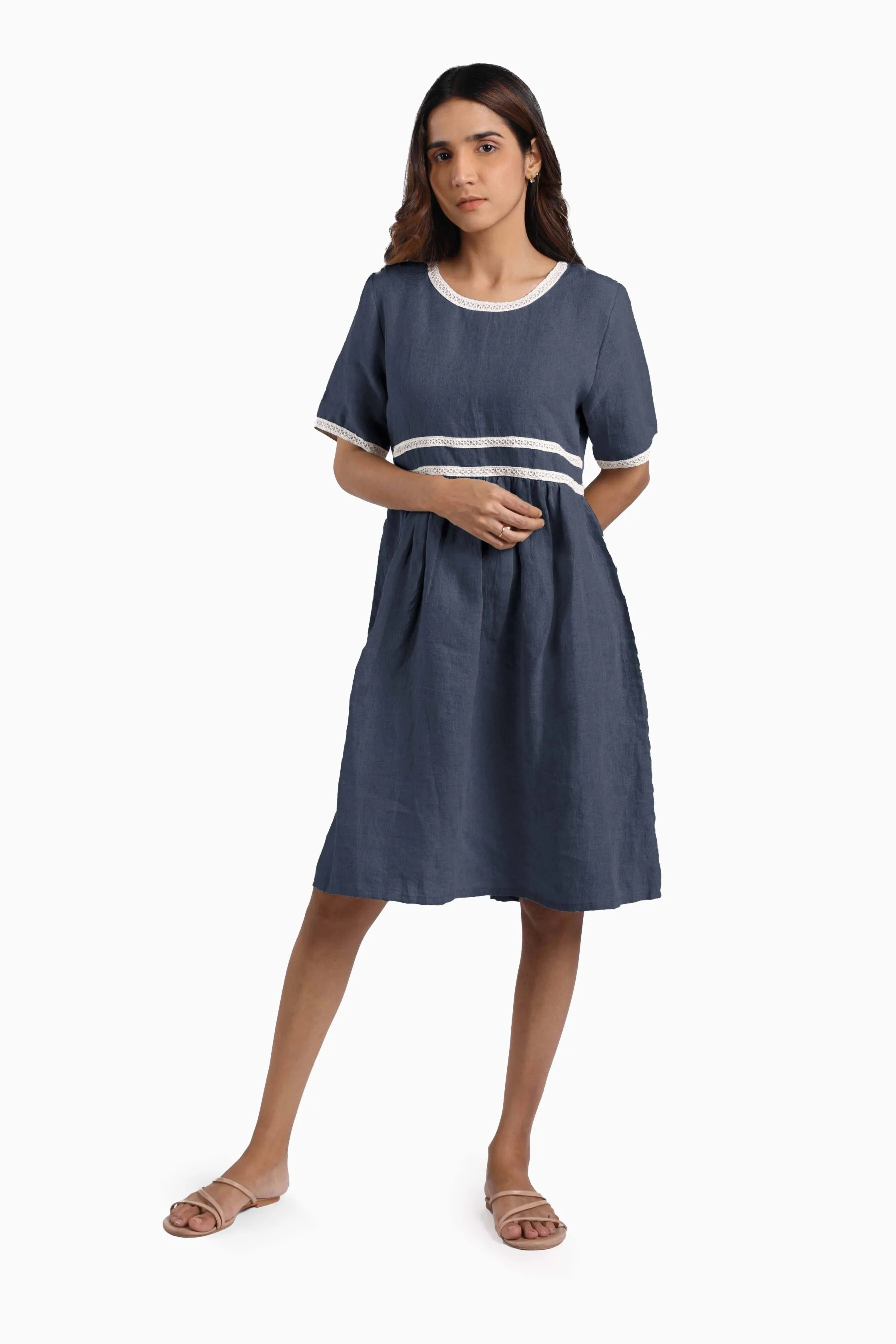 Linen Alchemy Midi Dress-Brown Bean