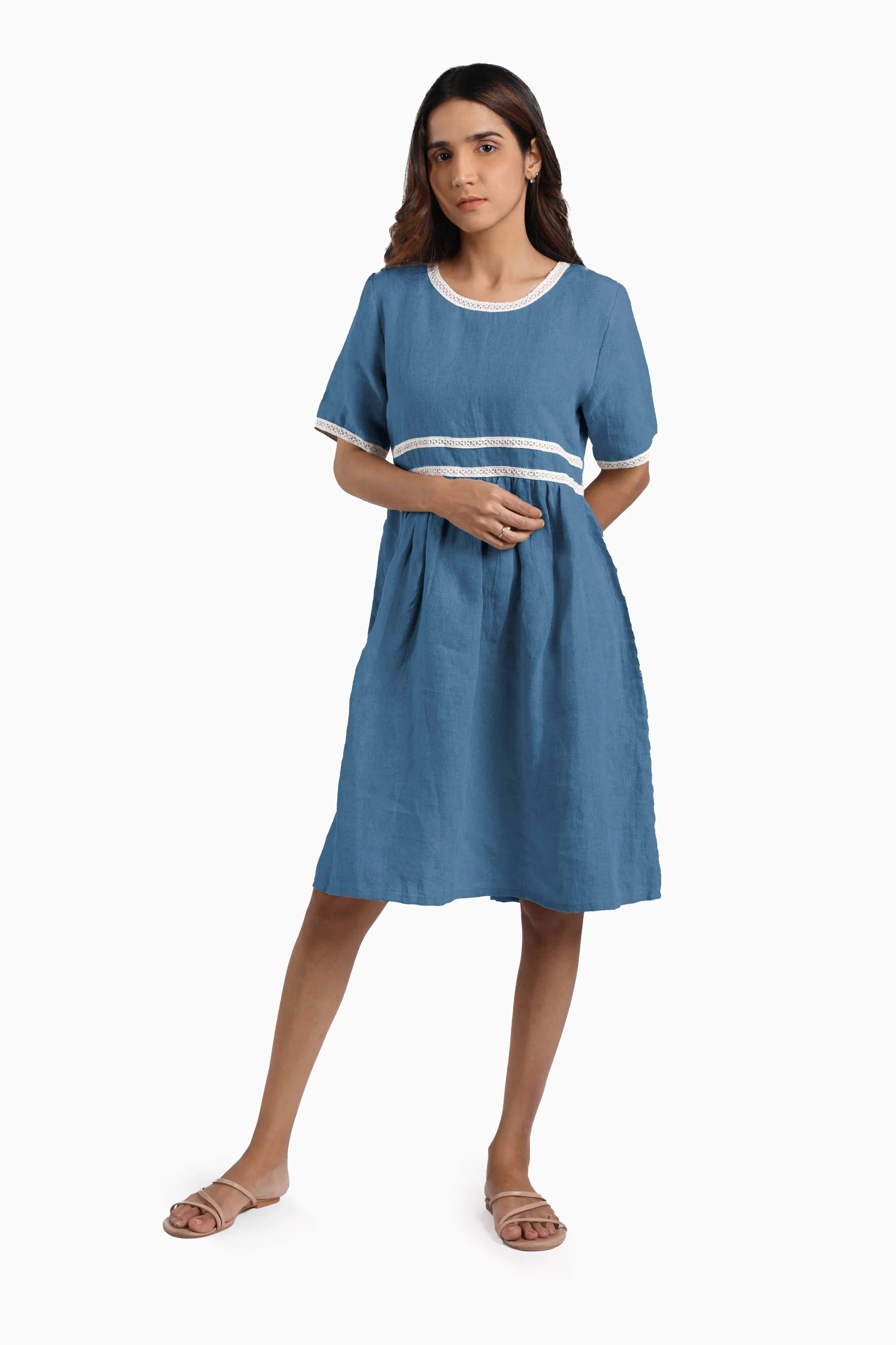 Linen Alchemy Midi Dress-Brown Bean