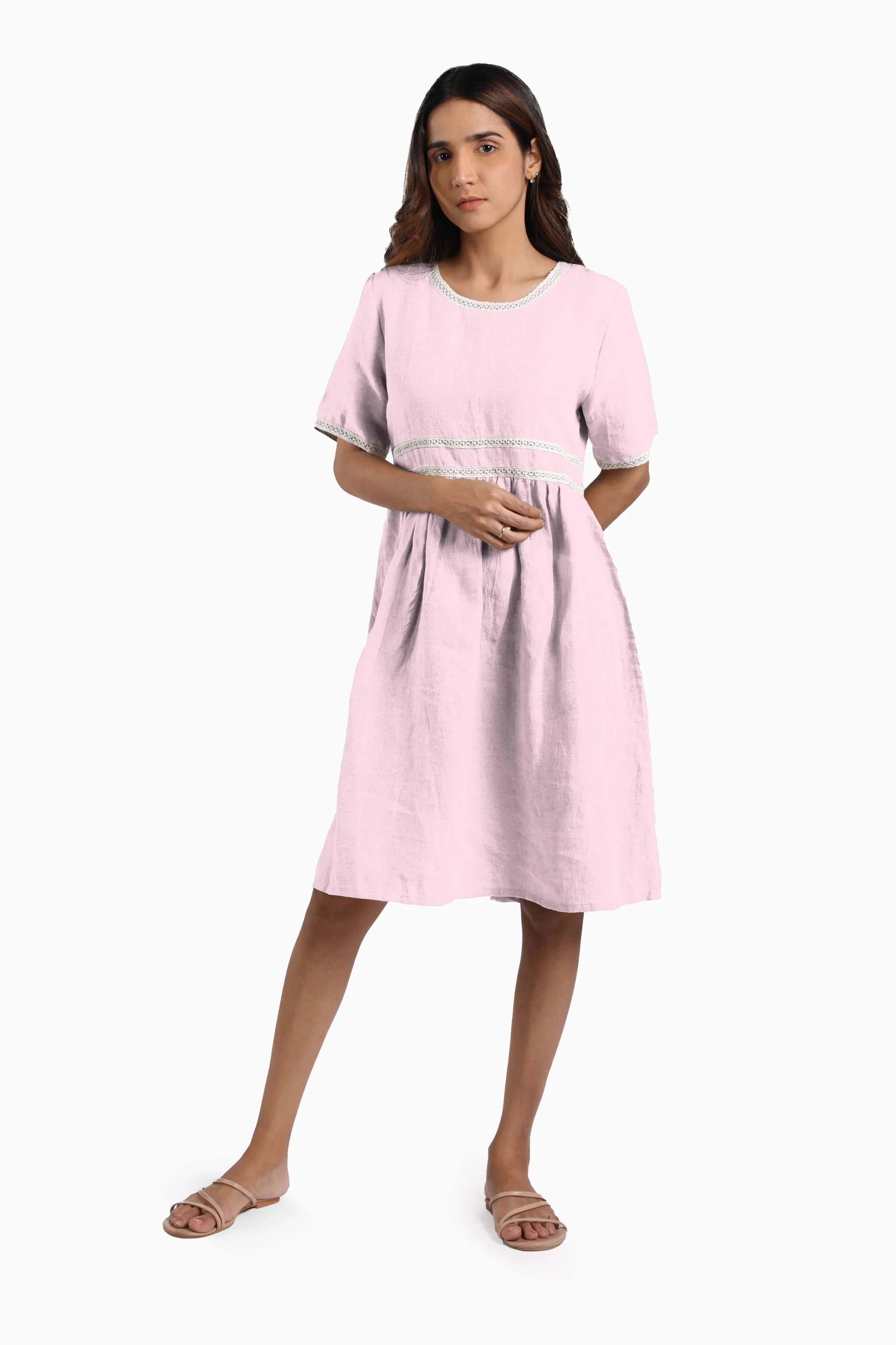 Linen Alchemy Midi Dress-Brown Bean