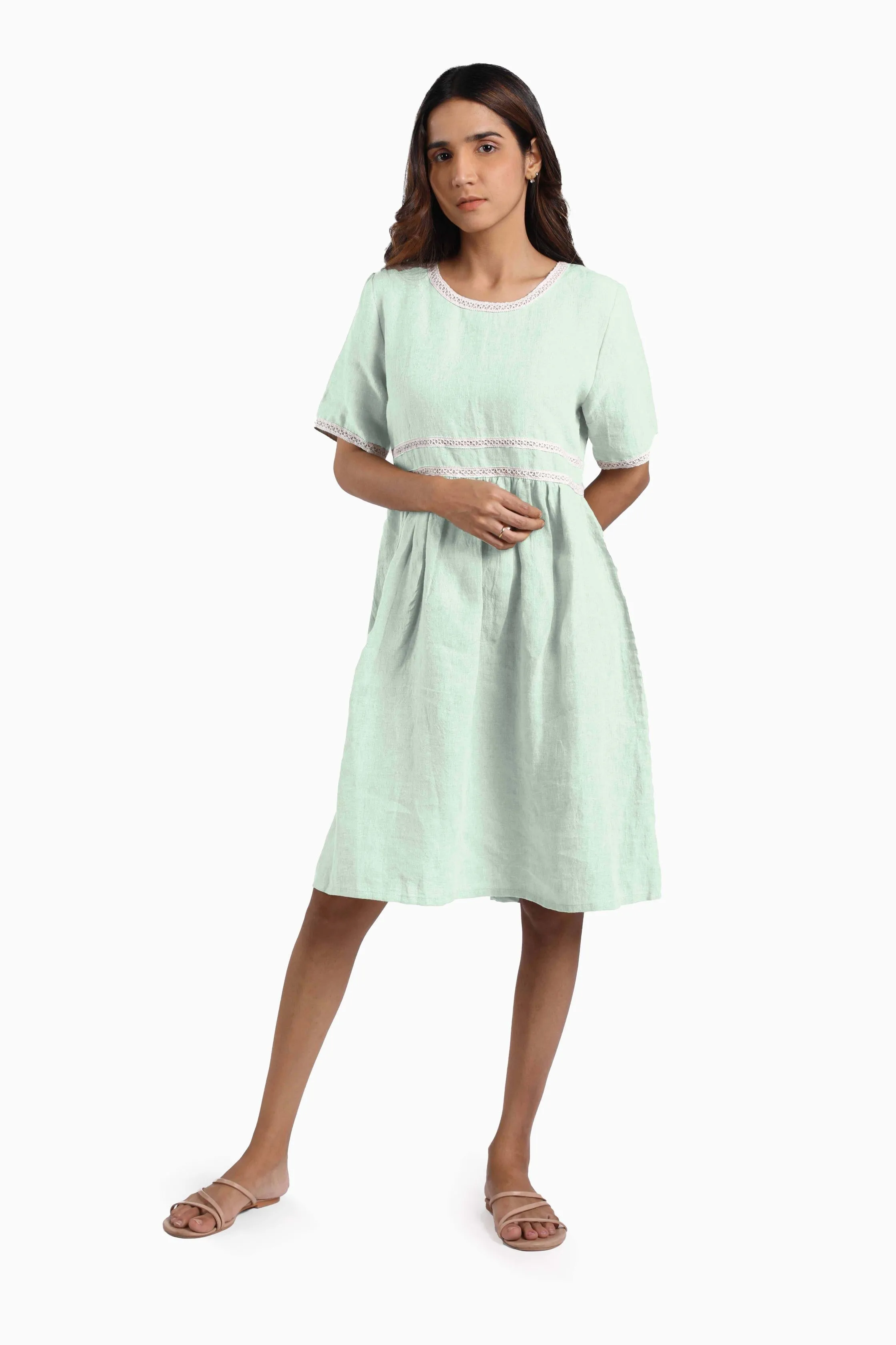 Linen Alchemy Midi Dress-Brown Bean