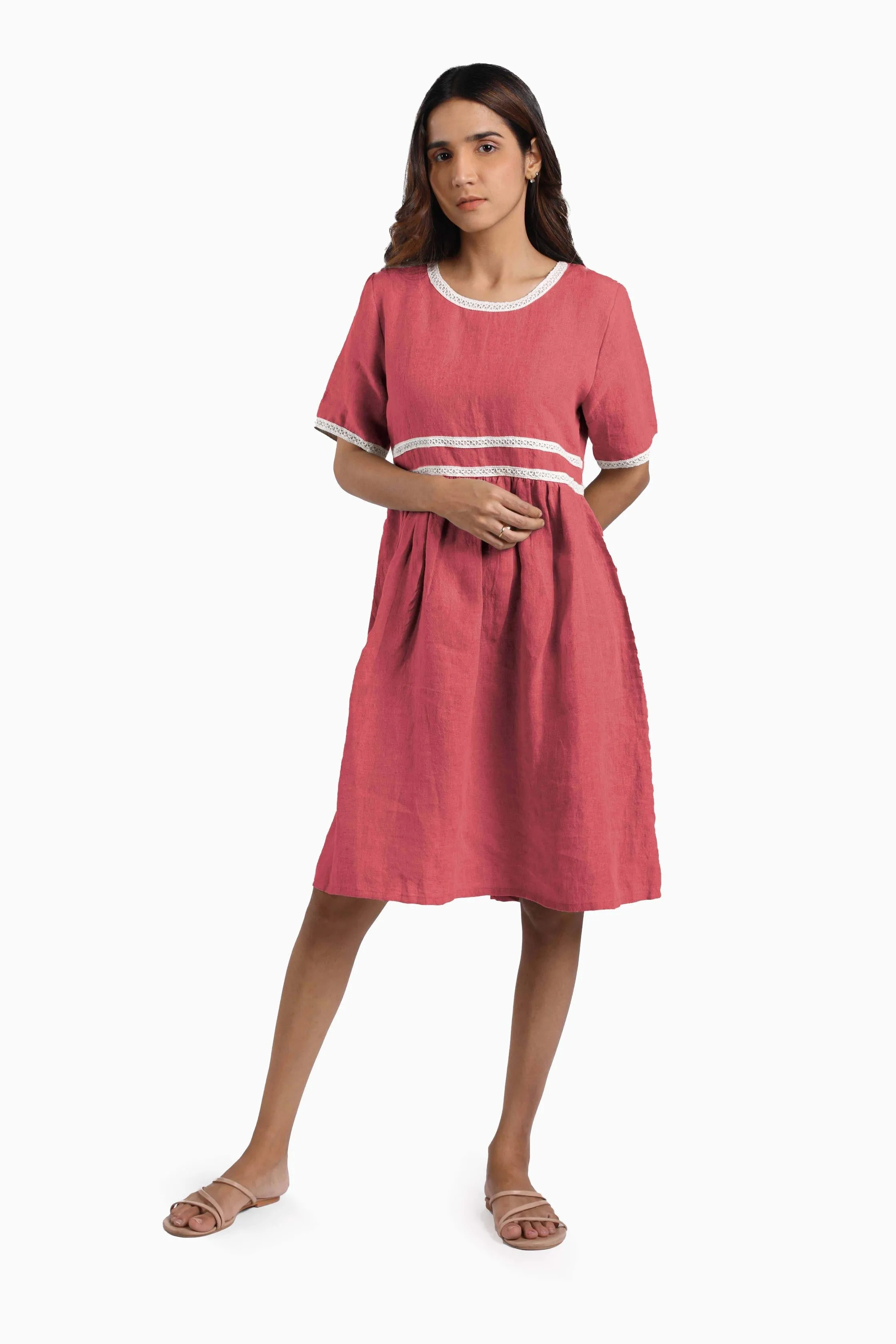 Linen Alchemy Midi Dress-Brown Bean