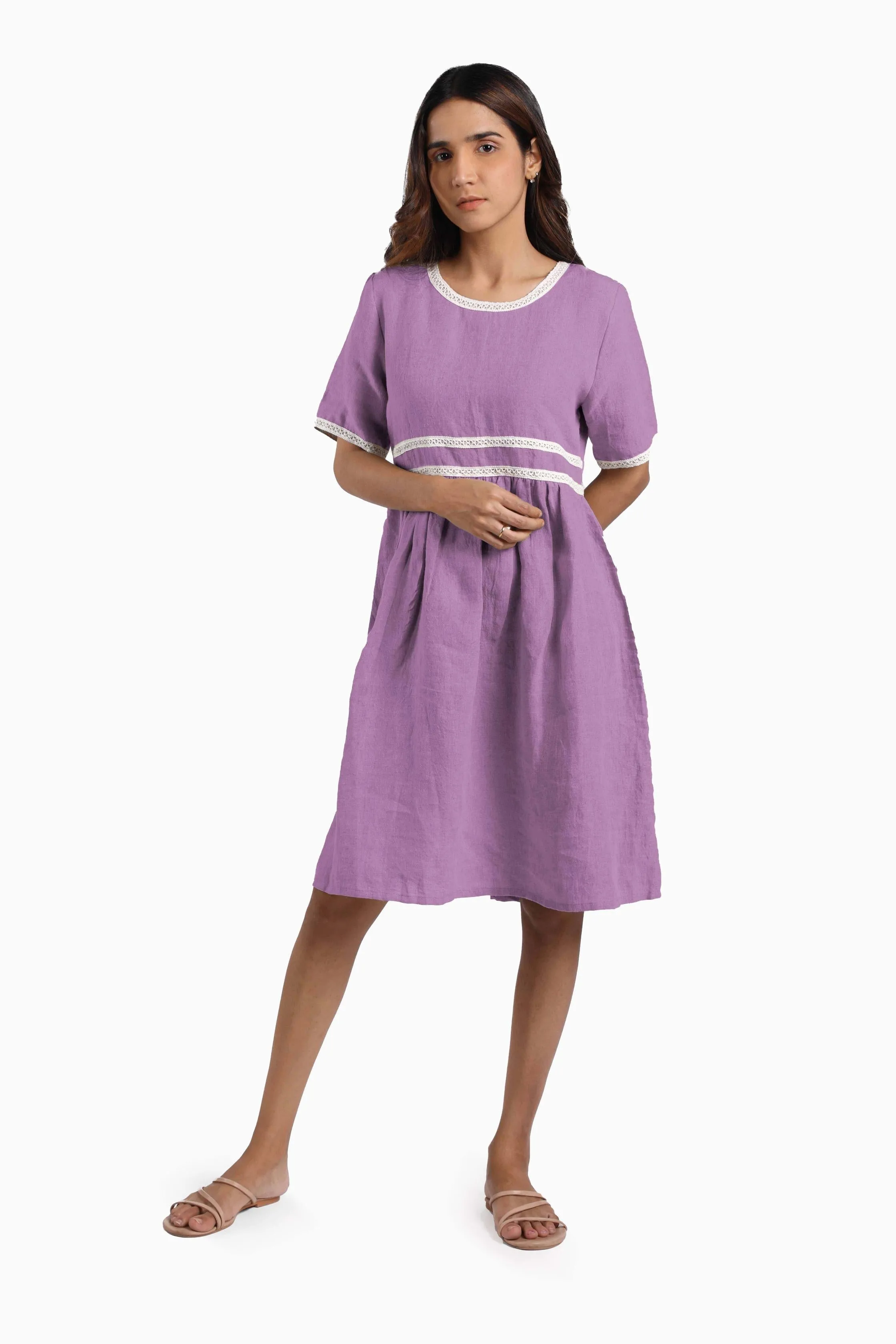 Linen Alchemy Midi Dress-Brown Bean