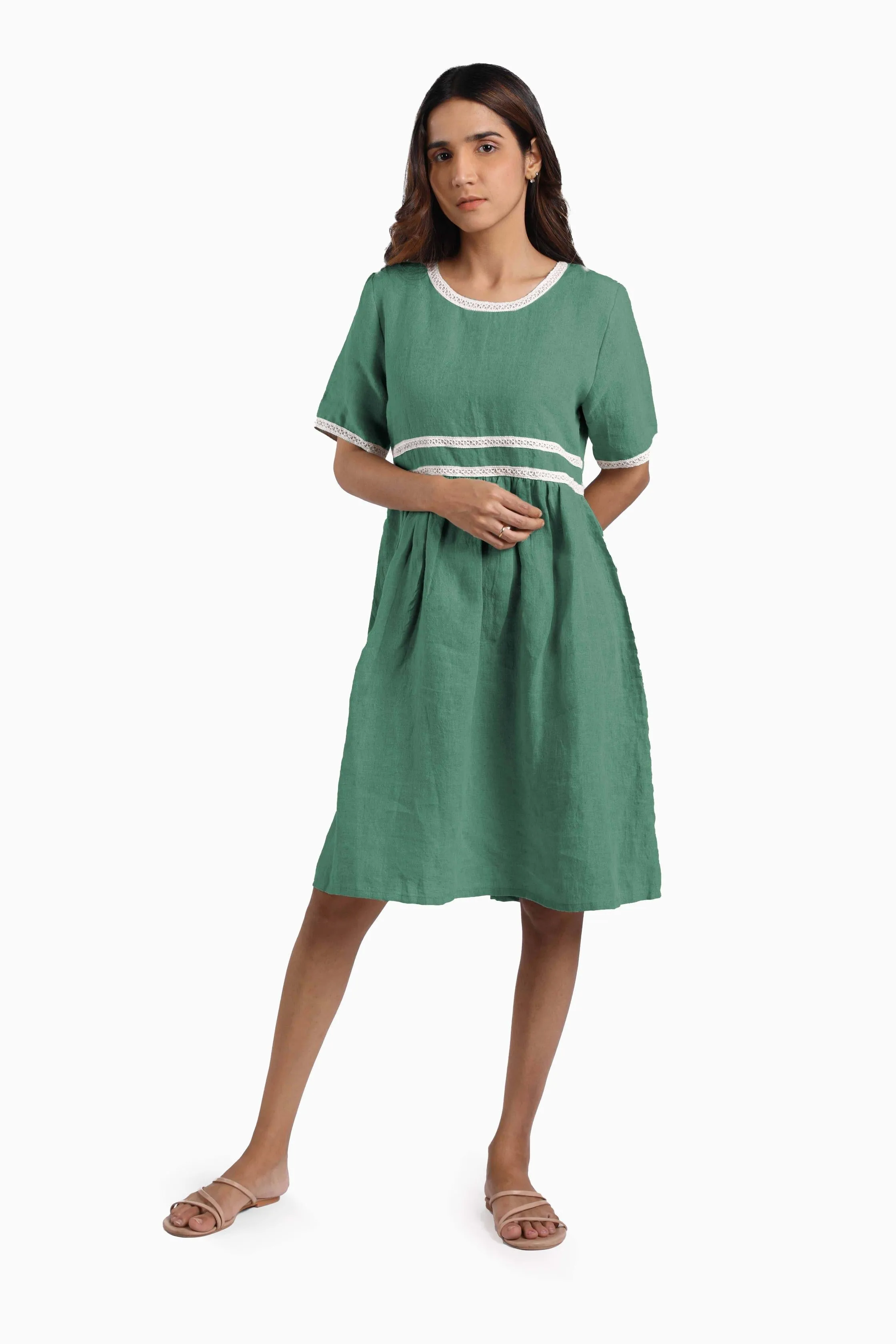 Linen Alchemy Midi Dress-Brown Bean
