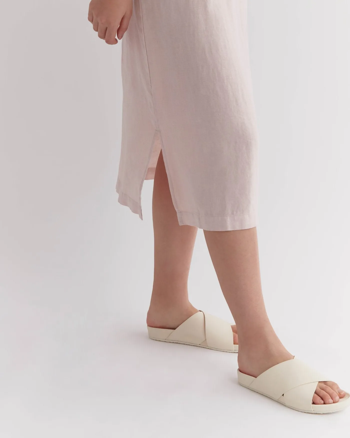 Linen Slip Dress Pink Clay