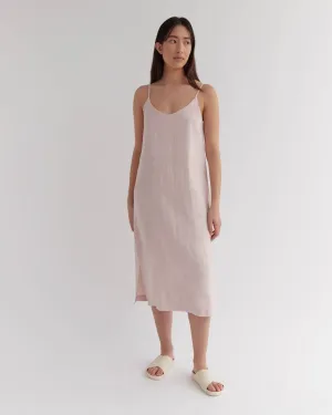 Linen Slip Dress Pink Clay