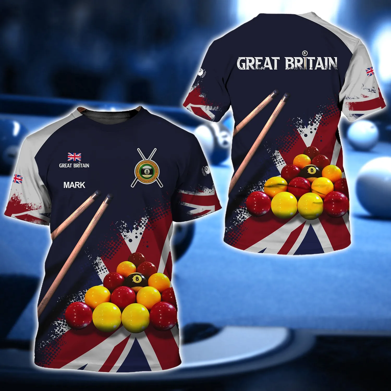 Mark Jellyman Yellow And Red Billiard Ball Union Jack 3D Shirt - QB95