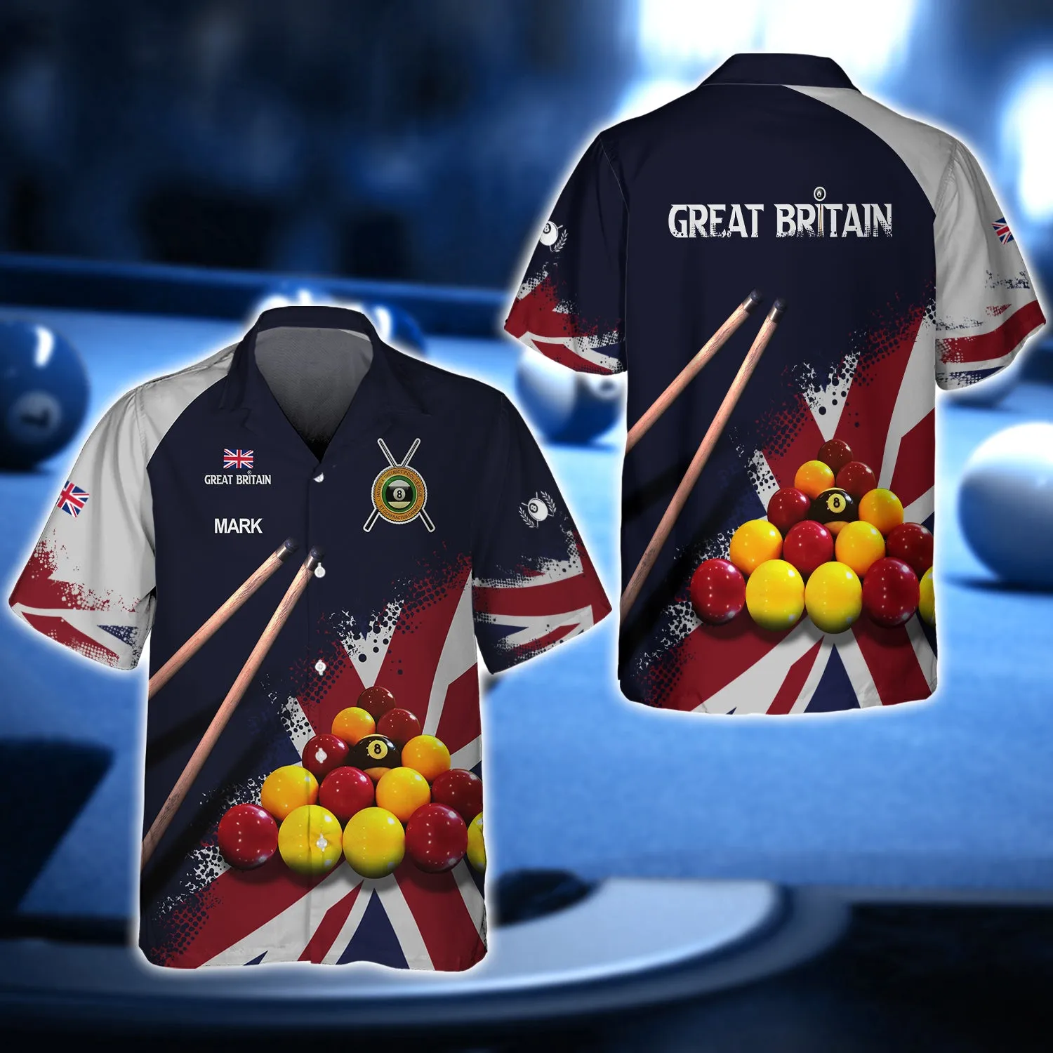 Mark Jellyman Yellow And Red Billiard Ball Union Jack 3D Shirt - QB95