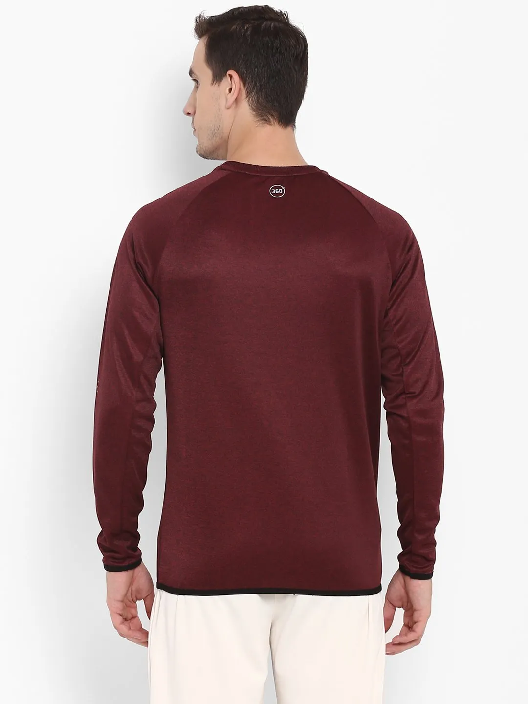 Maroon Self Design Sweatshirt