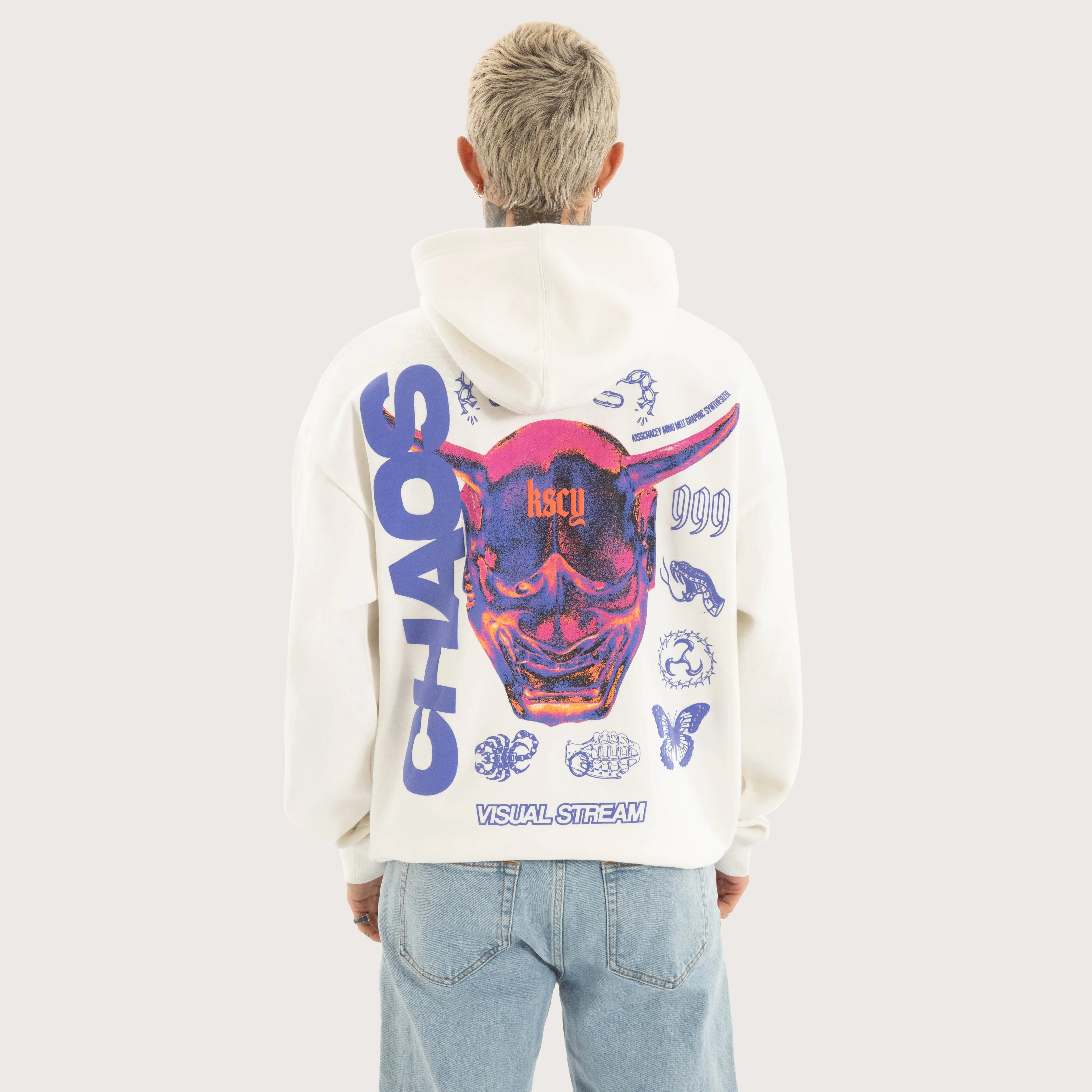 Mask Oversized Hoodie Natural White