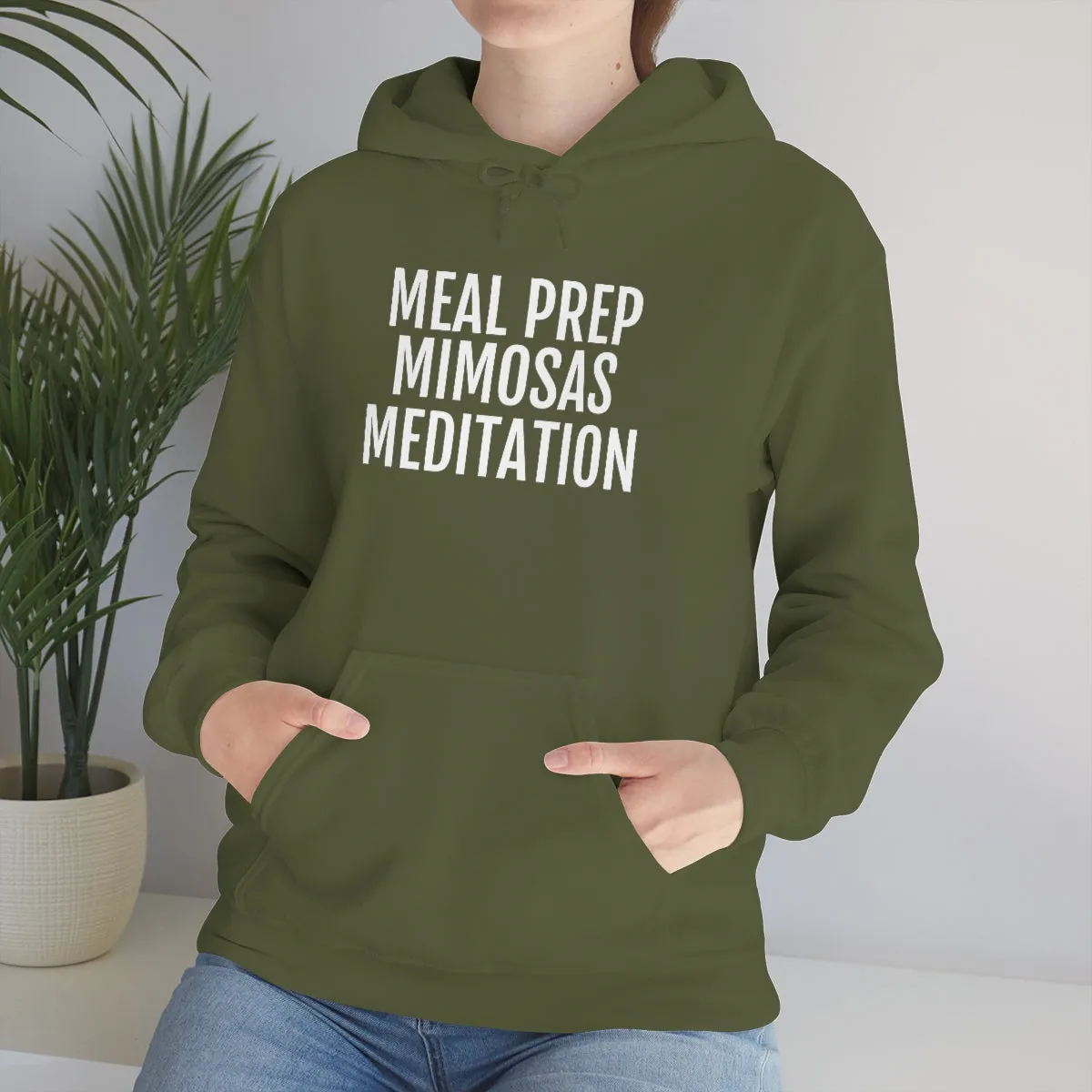 Meal Prep, Mimosas, Meditation - Unisex Heavy Blend™ Hooded Sweatshirt