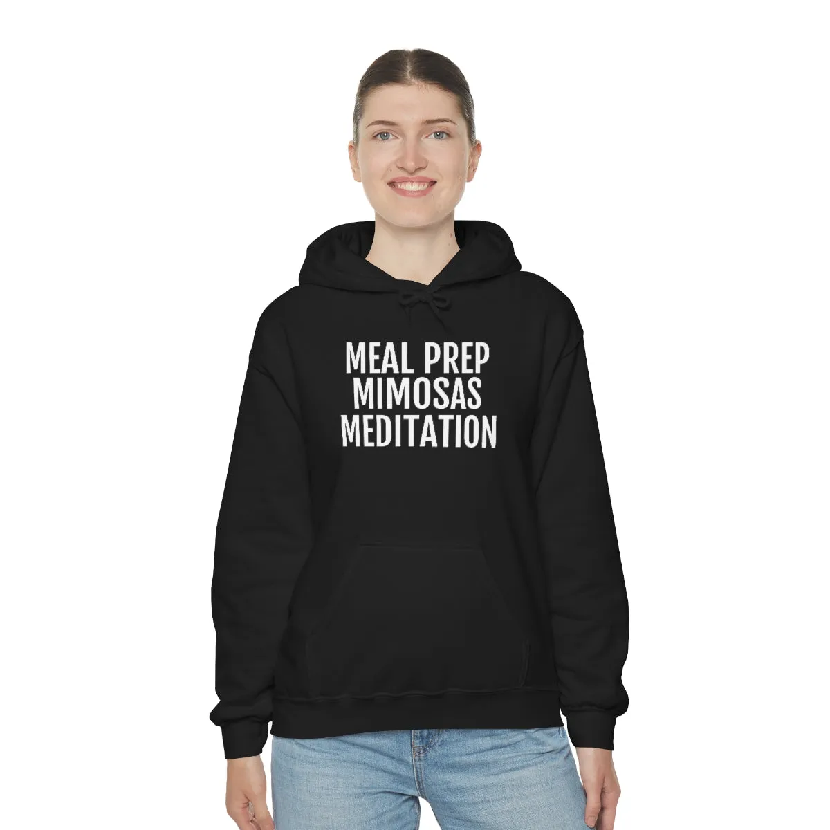 Meal Prep, Mimosas, Meditation - Unisex Heavy Blend™ Hooded Sweatshirt