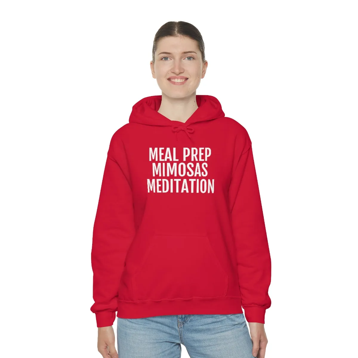 Meal Prep, Mimosas, Meditation - Unisex Heavy Blend™ Hooded Sweatshirt