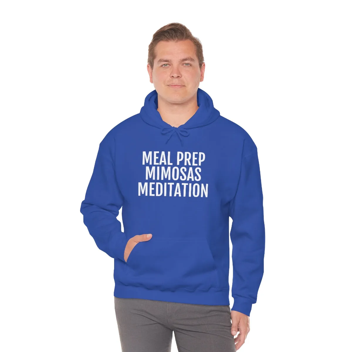 Meal Prep, Mimosas, Meditation - Unisex Heavy Blend™ Hooded Sweatshirt