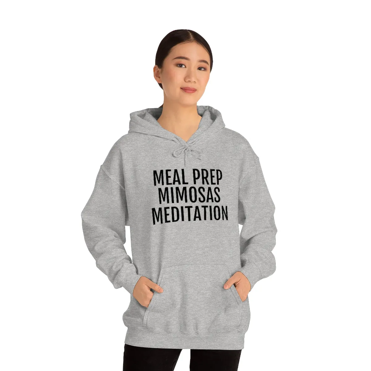 Meal Prep, Mimosas, Meditation - Unisex Heavy Blend™ Hooded Sweatshirt