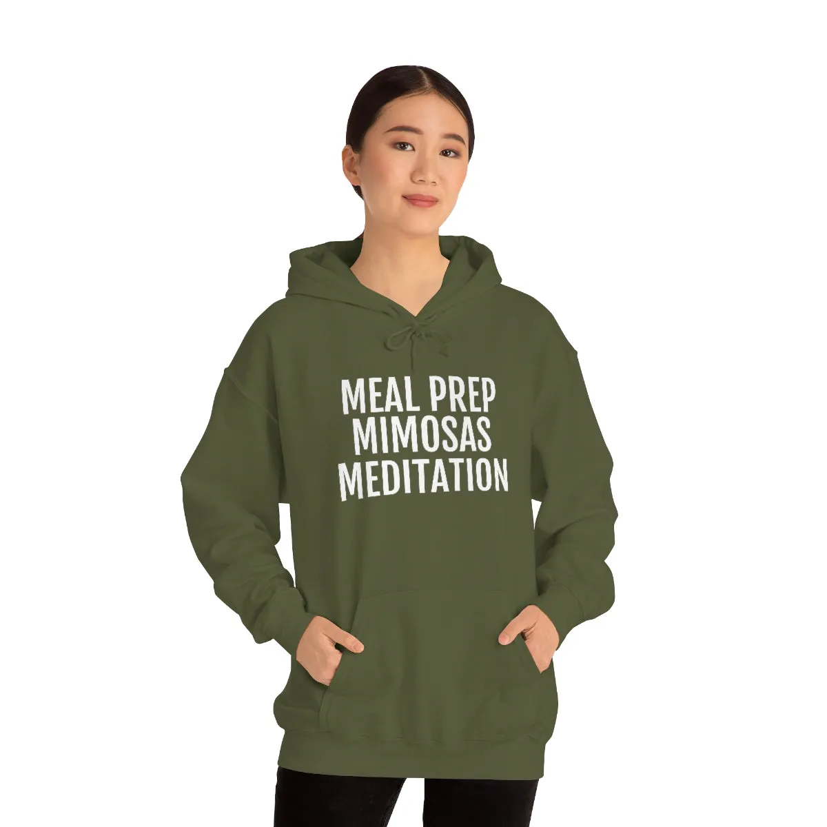 Meal Prep, Mimosas, Meditation - Unisex Heavy Blend™ Hooded Sweatshirt