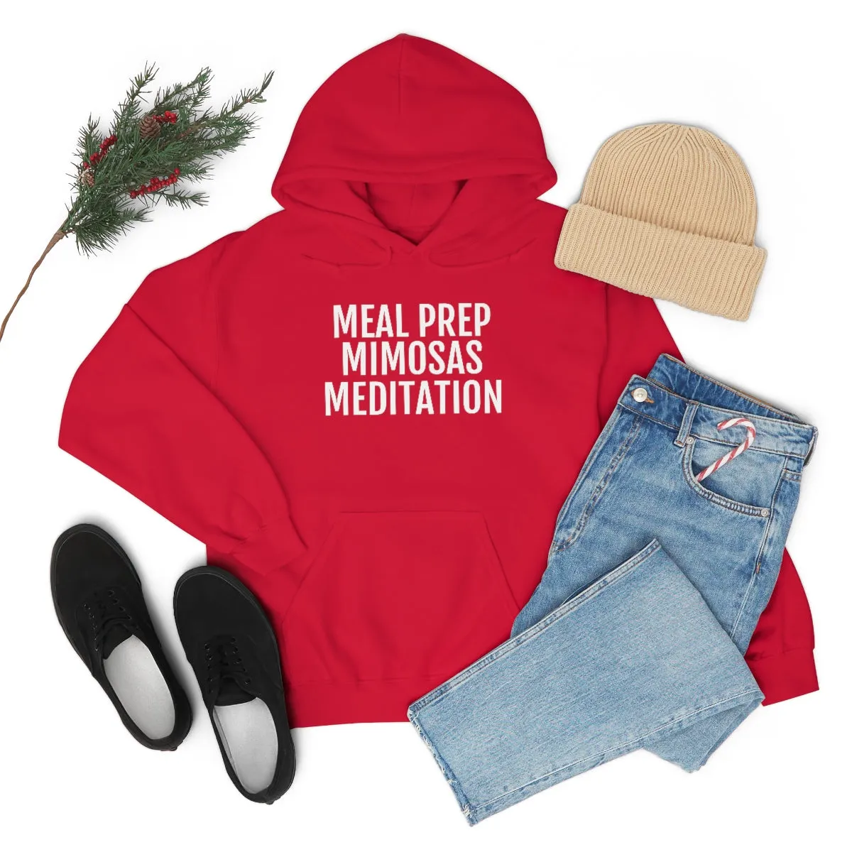 Meal Prep, Mimosas, Meditation - Unisex Heavy Blend™ Hooded Sweatshirt