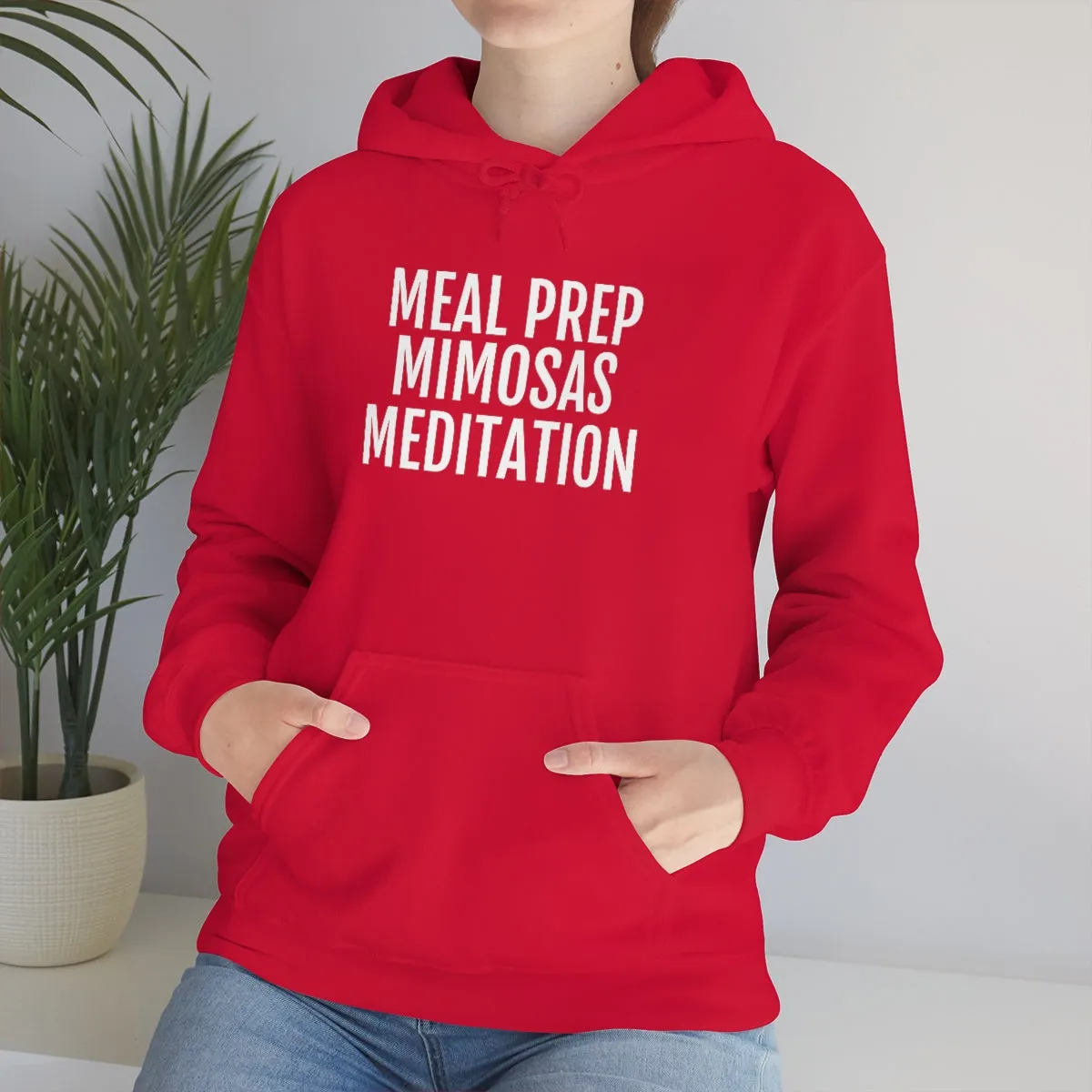 Meal Prep, Mimosas, Meditation - Unisex Heavy Blend™ Hooded Sweatshirt