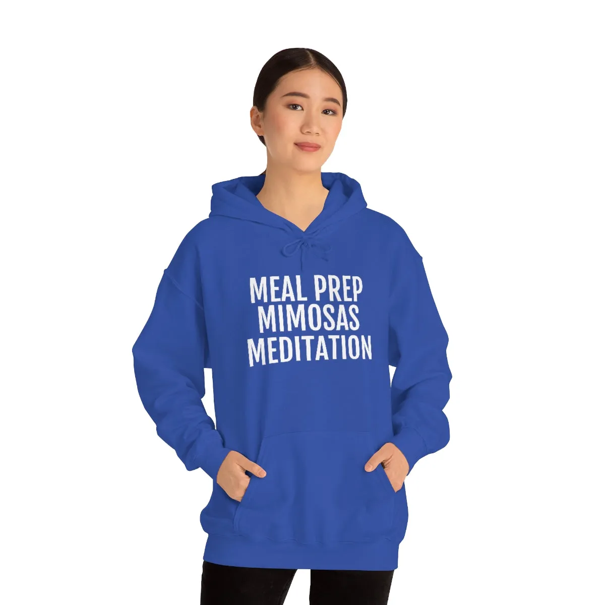 Meal Prep, Mimosas, Meditation - Unisex Heavy Blend™ Hooded Sweatshirt