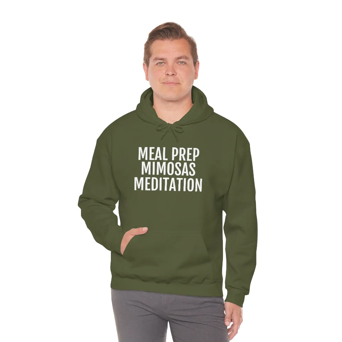 Meal Prep, Mimosas, Meditation - Unisex Heavy Blend™ Hooded Sweatshirt