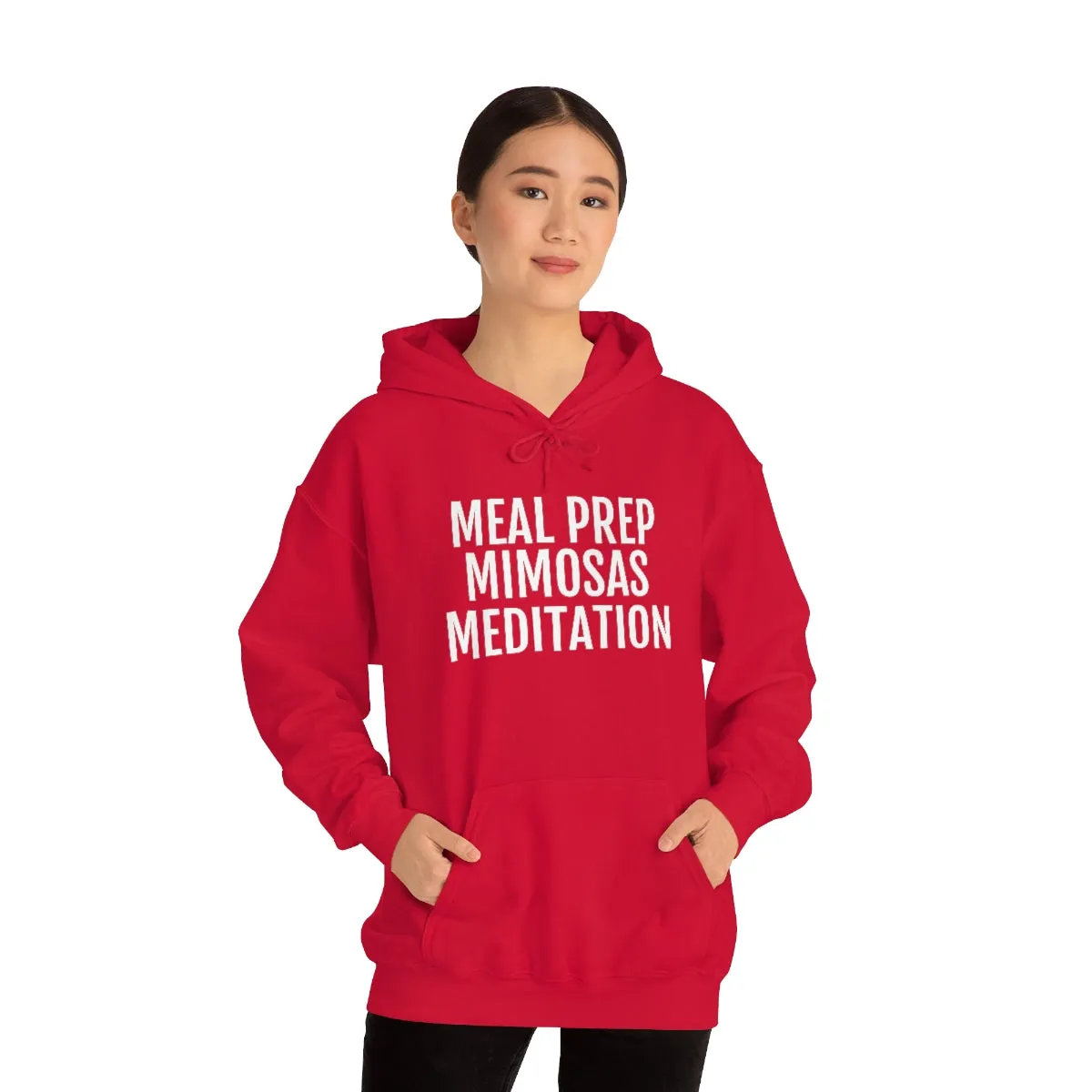 Meal Prep, Mimosas, Meditation - Unisex Heavy Blend™ Hooded Sweatshirt