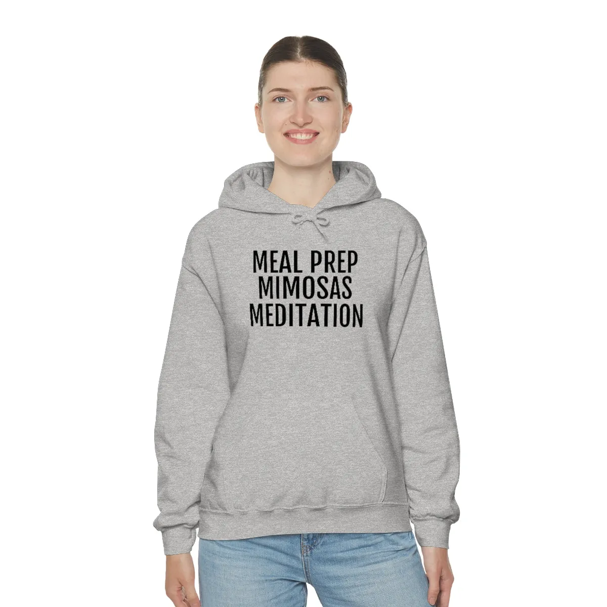 Meal Prep, Mimosas, Meditation - Unisex Heavy Blend™ Hooded Sweatshirt