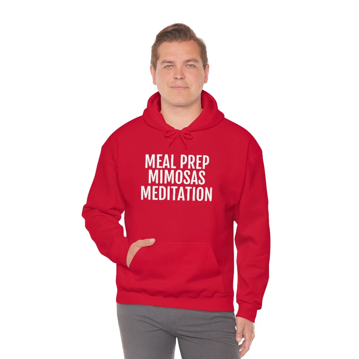 Meal Prep, Mimosas, Meditation - Unisex Heavy Blend™ Hooded Sweatshirt