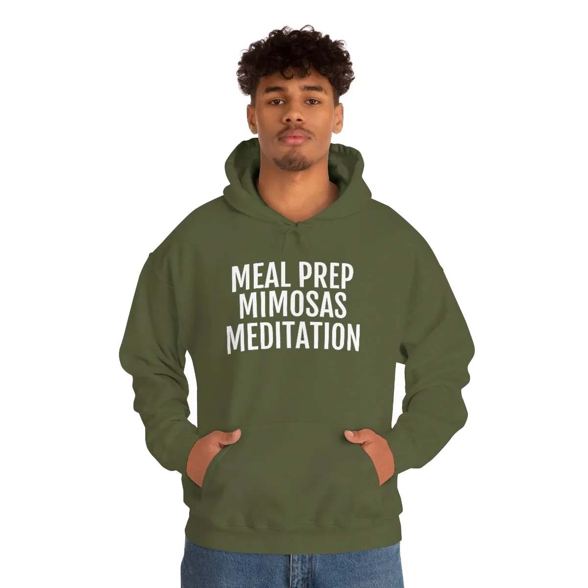 Meal Prep, Mimosas, Meditation - Unisex Heavy Blend™ Hooded Sweatshirt