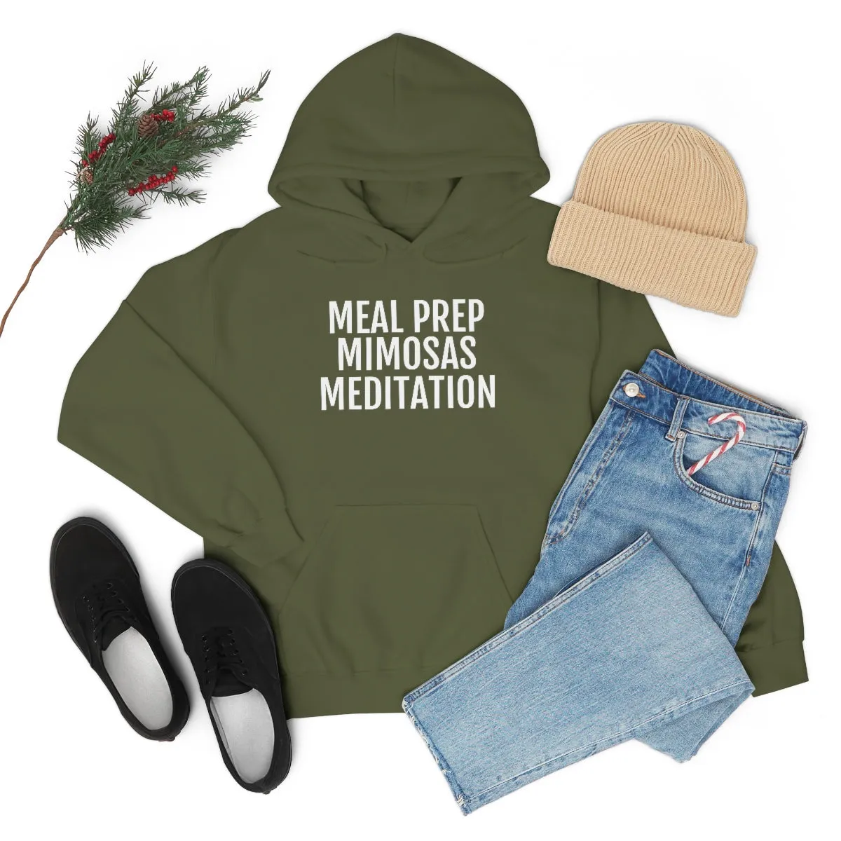 Meal Prep, Mimosas, Meditation - Unisex Heavy Blend™ Hooded Sweatshirt