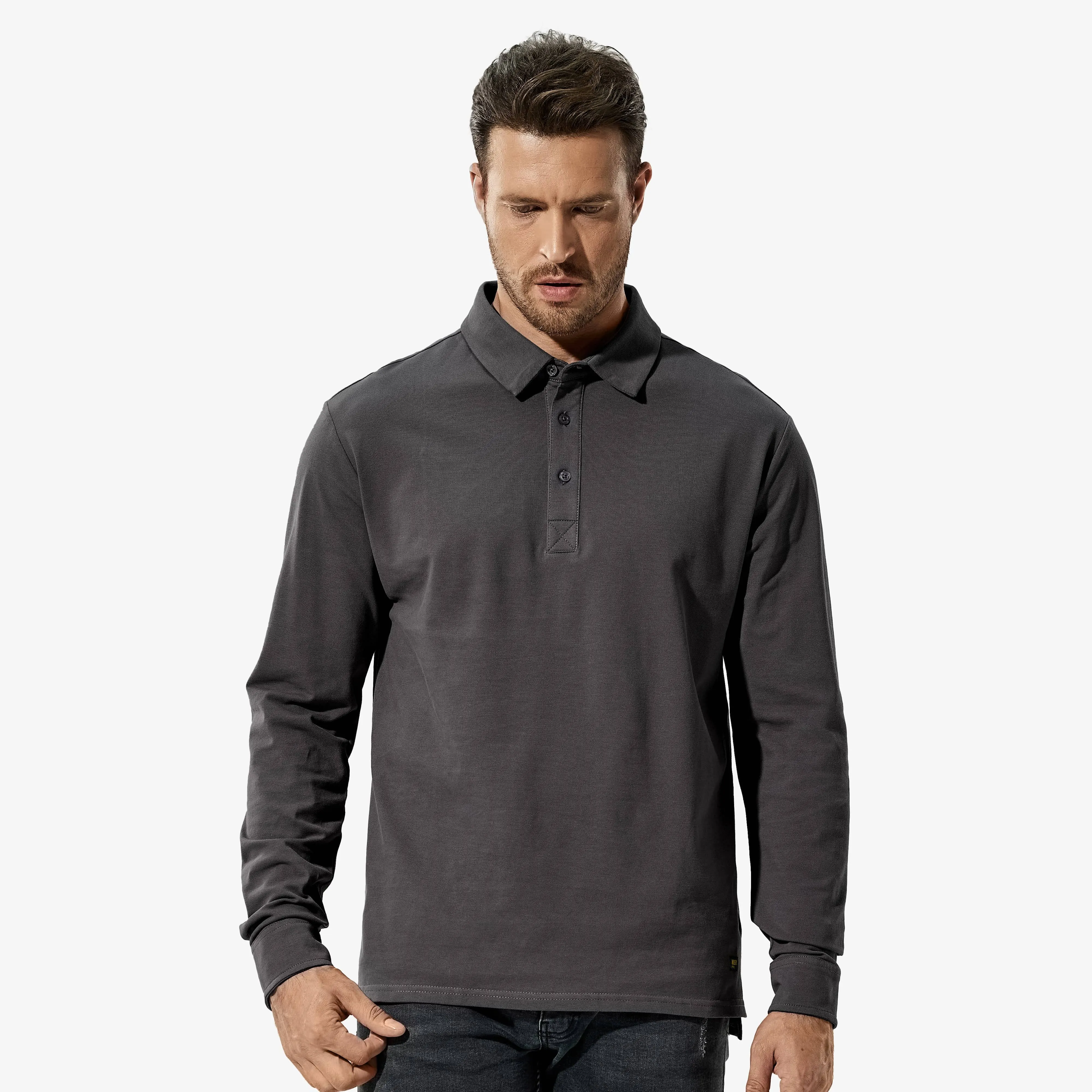 Men's Golf Polo Shirts Regular-fit Collared Cotton Shirt