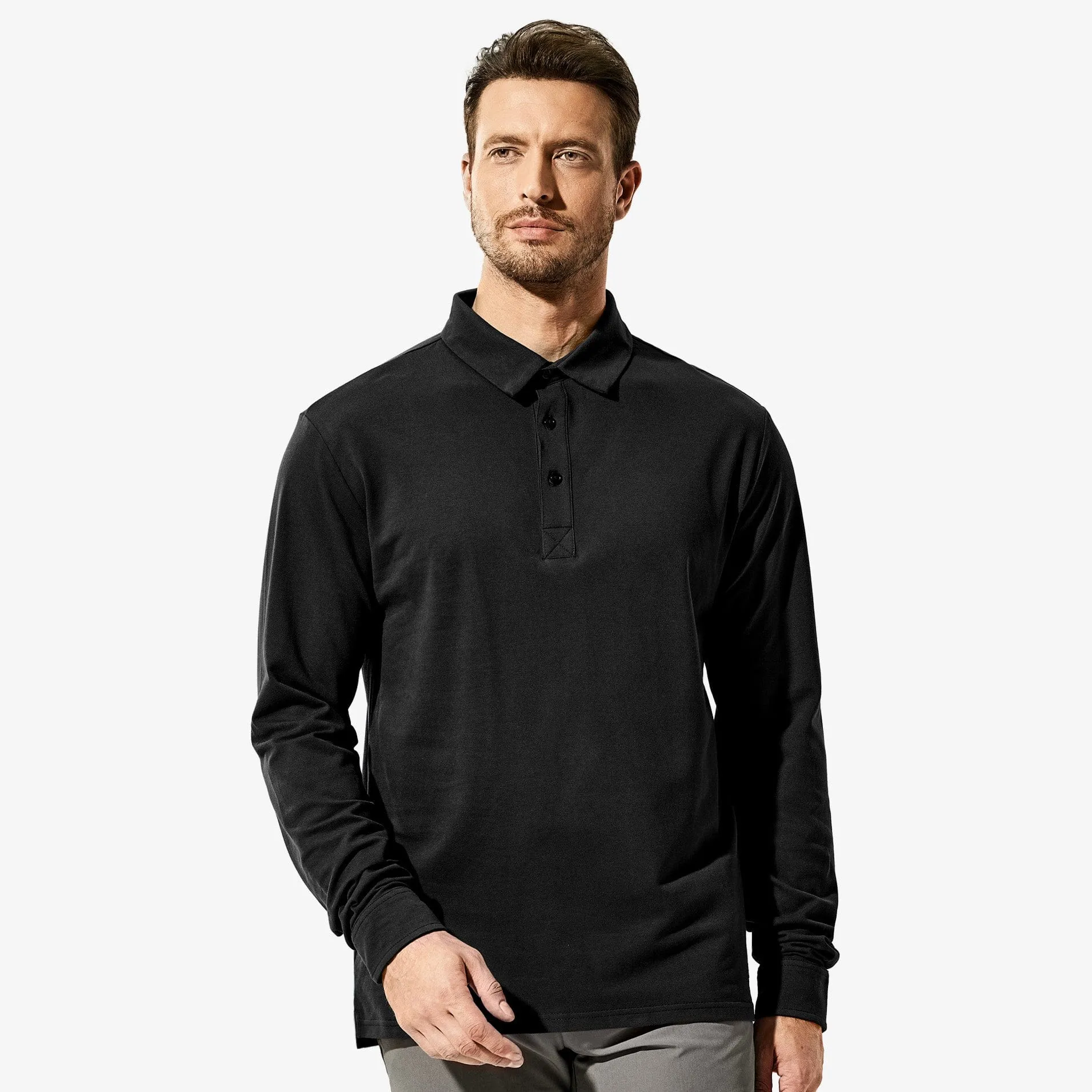 Men's Golf Polo Shirts Regular-fit Collared Cotton Shirt