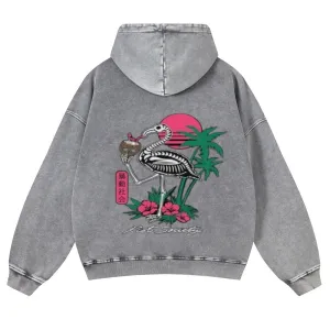 Mens Vintage Skeleton Crane Hoodies