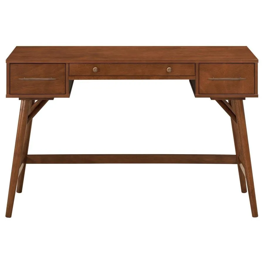 Mid-Century Modern 3-Drawer Writing Desk in Walnut