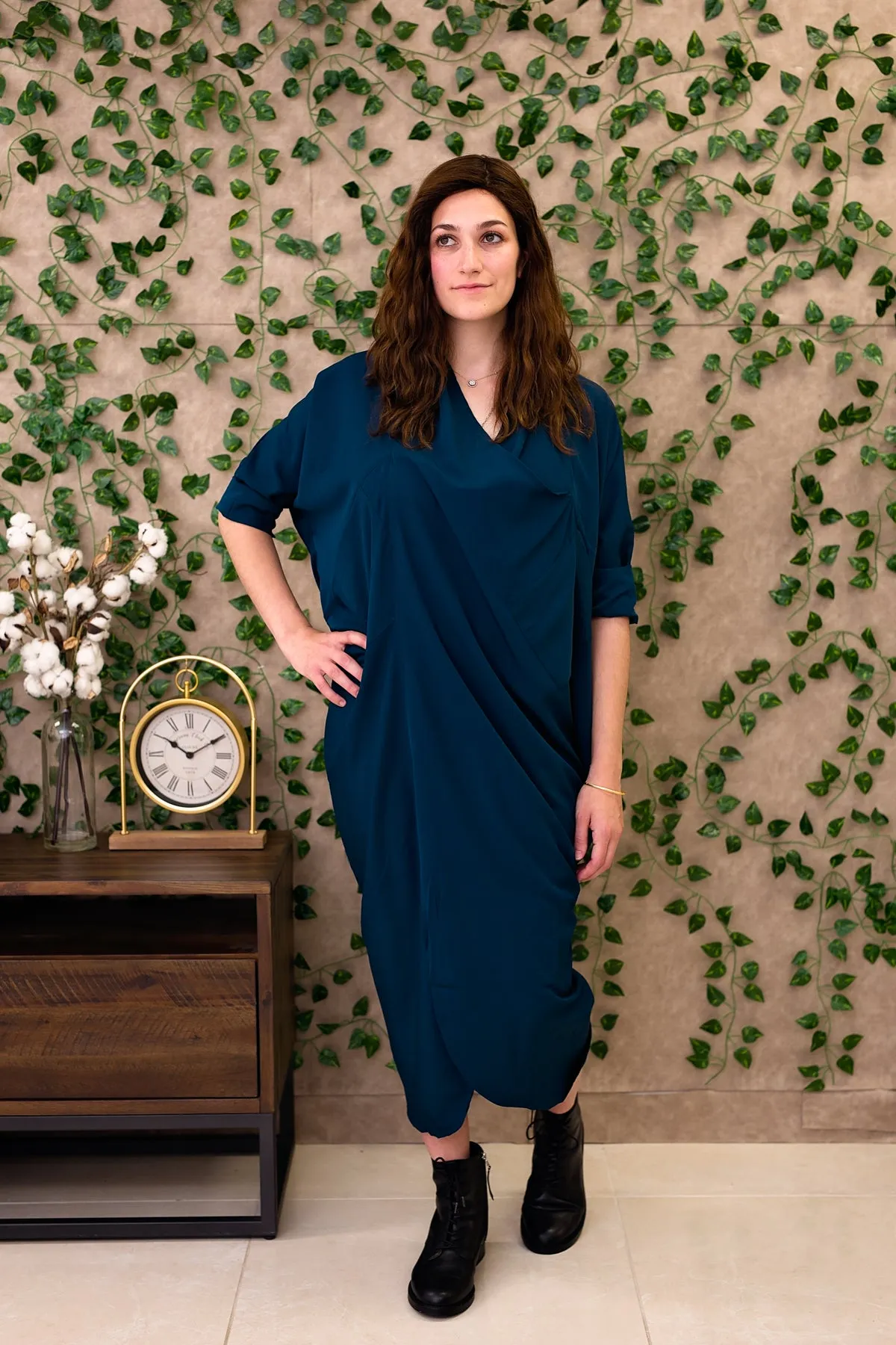 Miki Dress - Dark Teal Crepe
