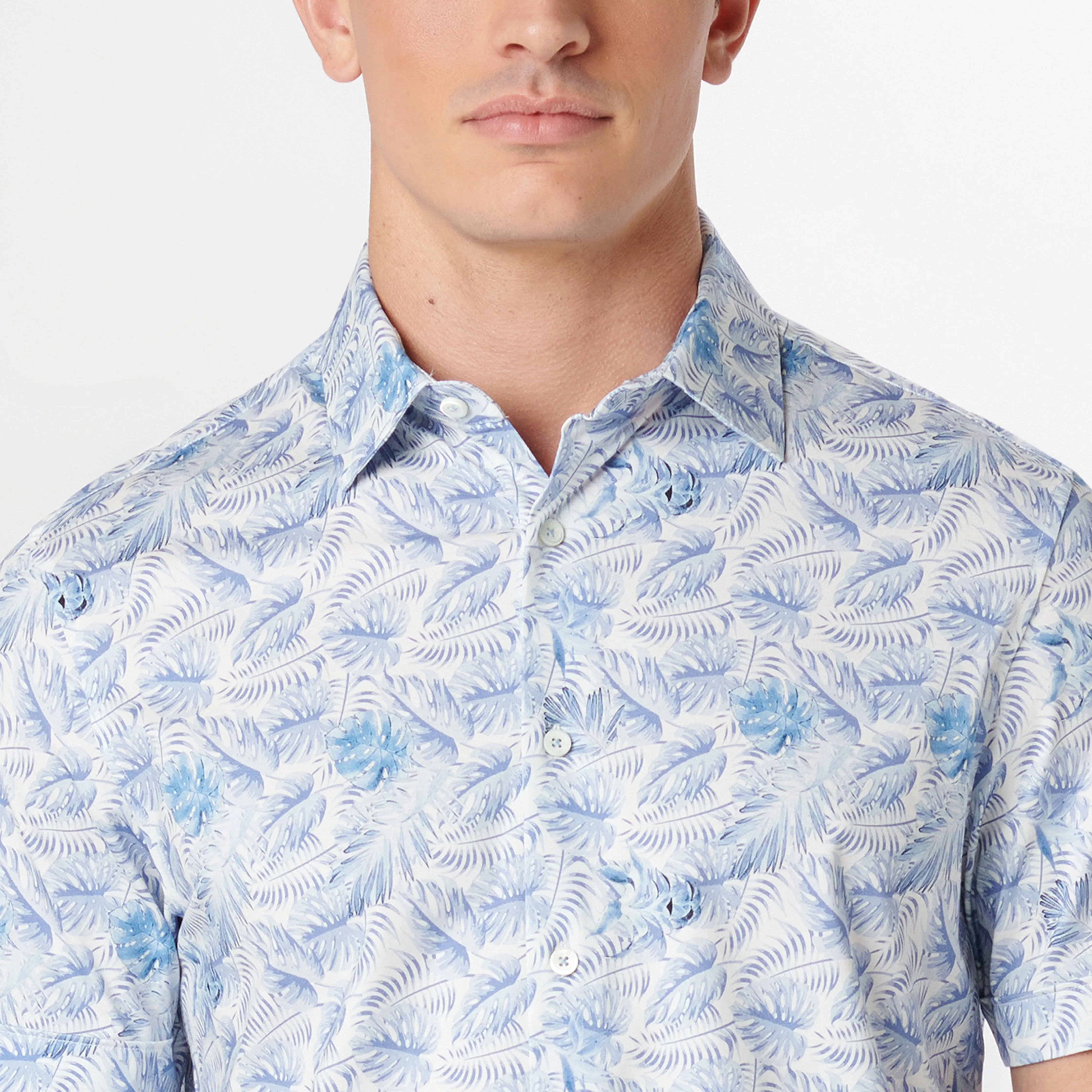 Miles Leaf Print OoohCotton Short Sleeve Shirt
