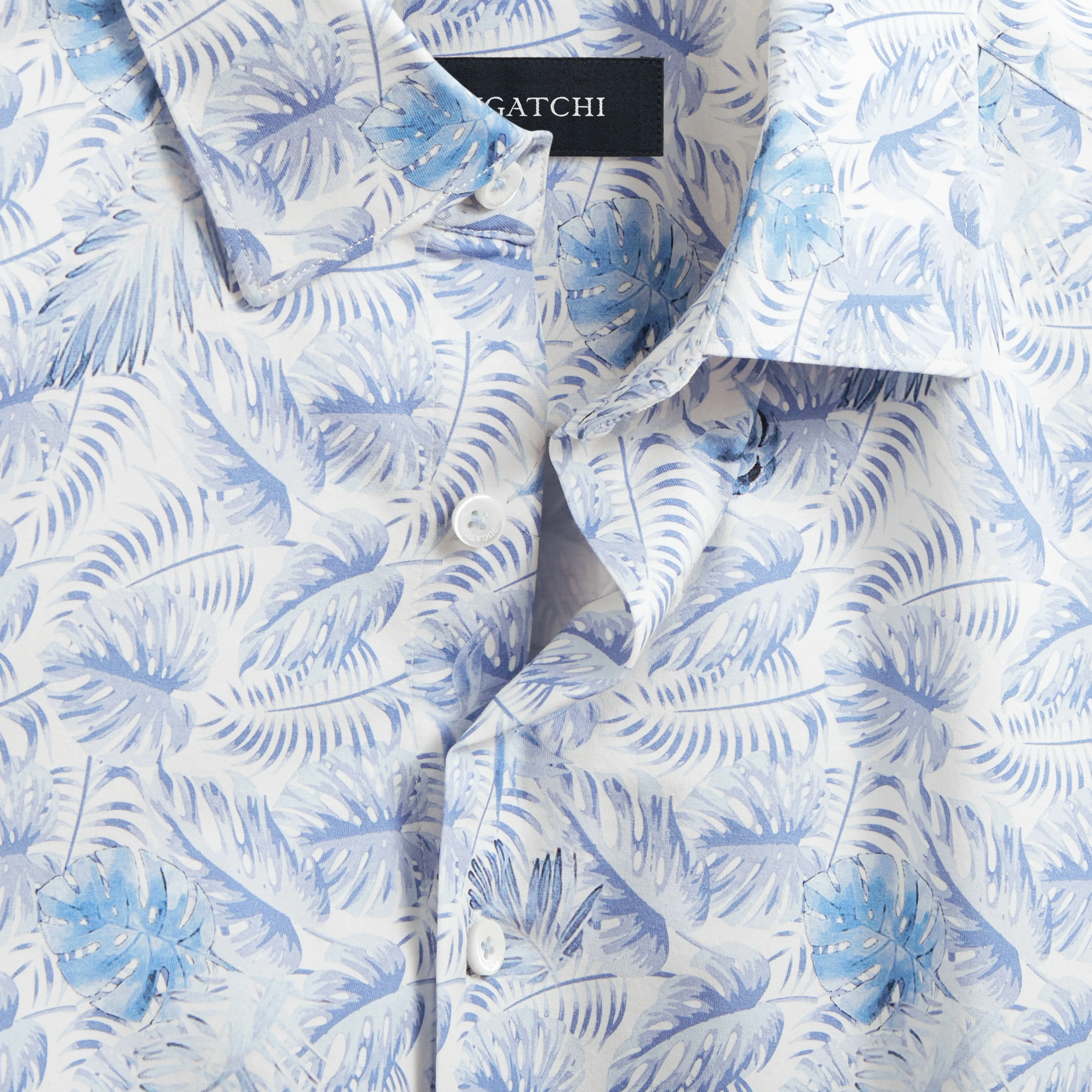 Miles Leaf Print OoohCotton Short Sleeve Shirt