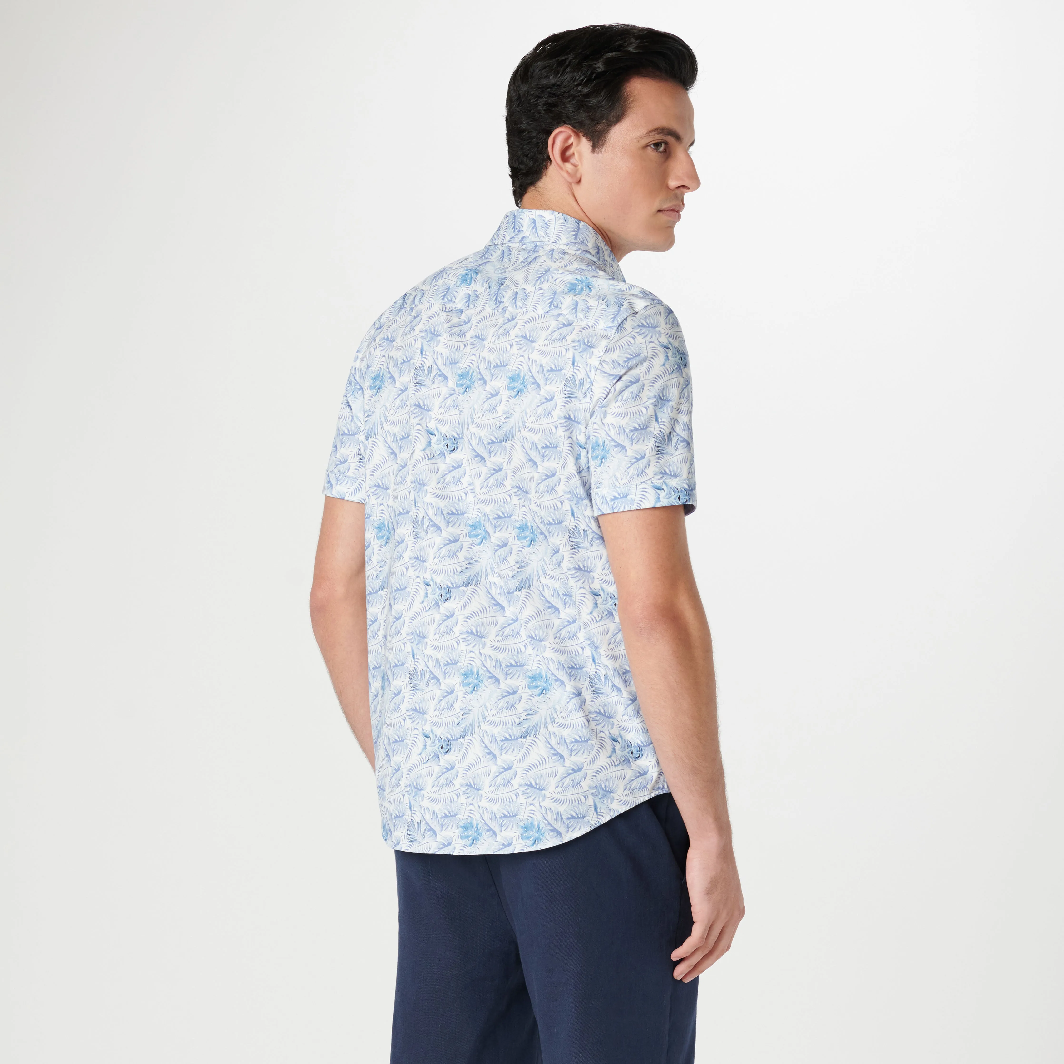 Miles Leaf Print OoohCotton Short Sleeve Shirt