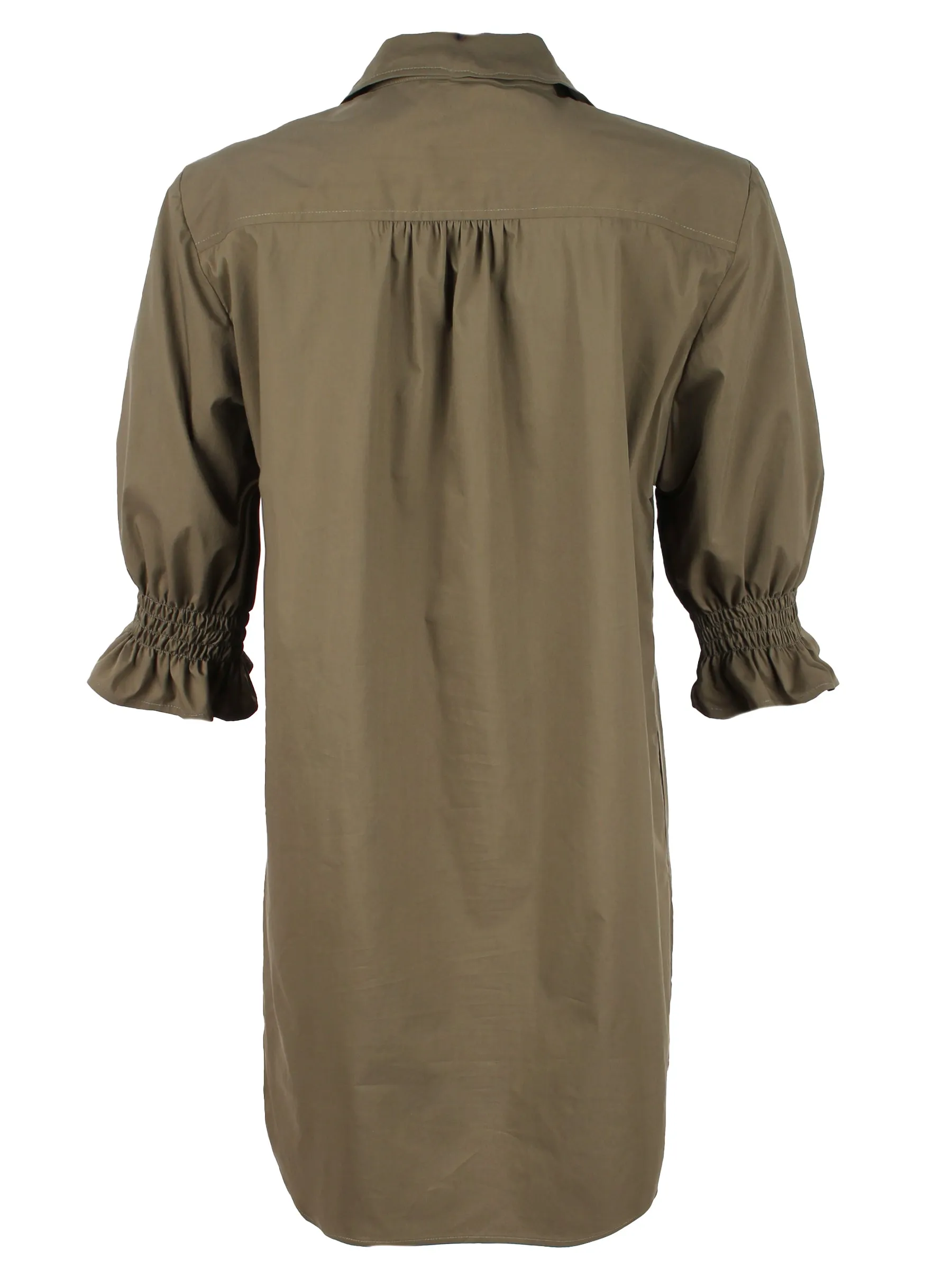 Miller Puff Sleeve Shirt Dress Weathercloth Red