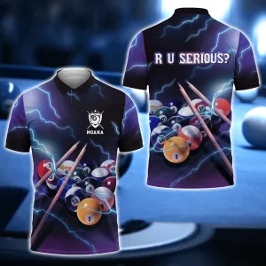 Moana - R U SERIOUS Team Billiard 8 Ball Thunder Lightning 3D Shirt - QB95