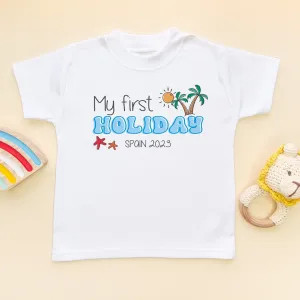 My First Holiday Personalised Toddler & Kids T Shirt