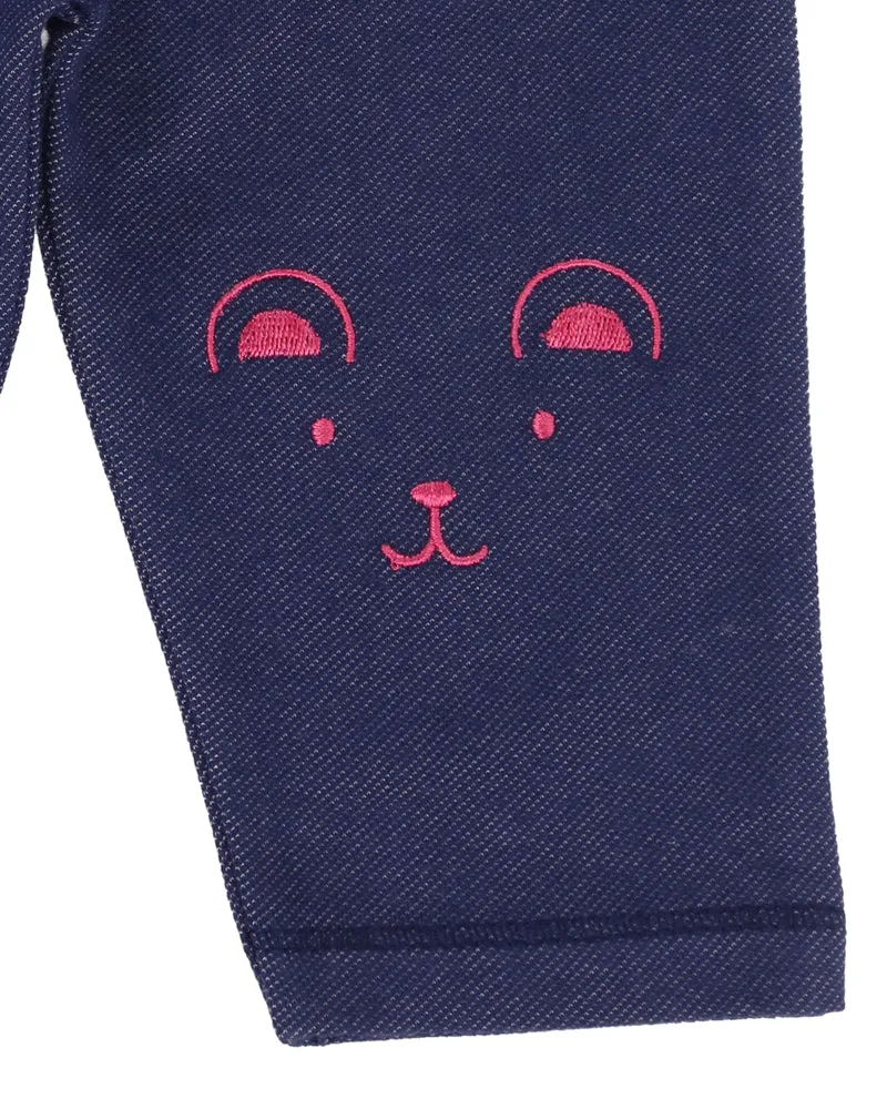 Navy Animal Applique Leggings