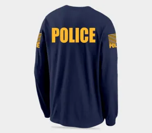 Navy Blue Police Men's Shirt - Long Sleeve (Golden Yellow)