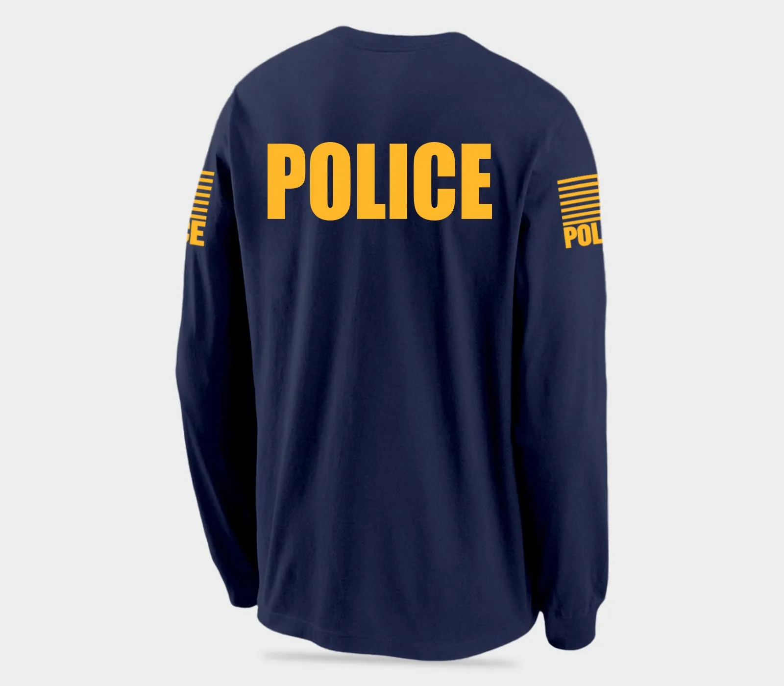 Navy Blue Police Men's Shirt - Long Sleeve (Golden Yellow)