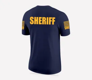 Navy Blue Sheriff Men's Shirt - Short Sleeve (Golden Yellow)