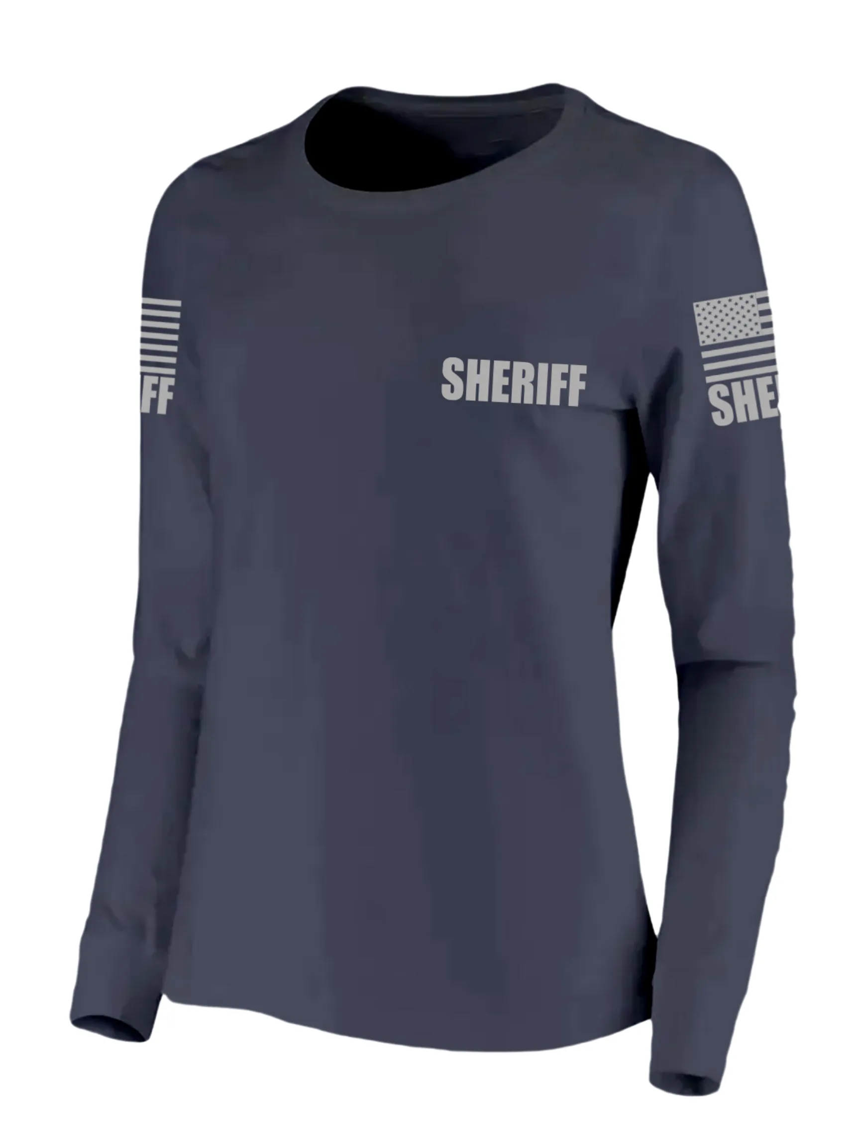Navy Blue Sheriff Women's Shirt - Long Sleeve (Gray)