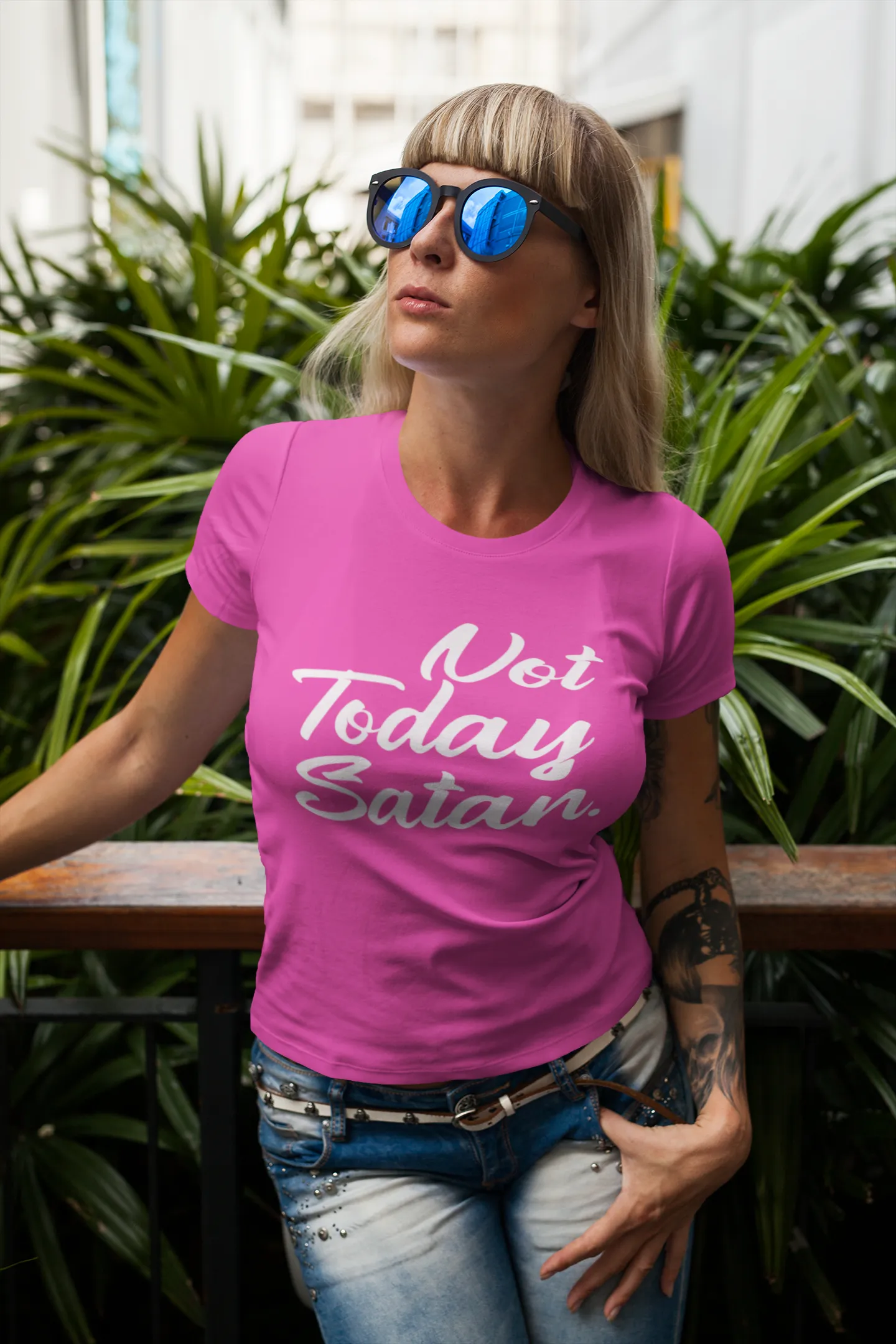 Not Today Satan Funny T-Shirt