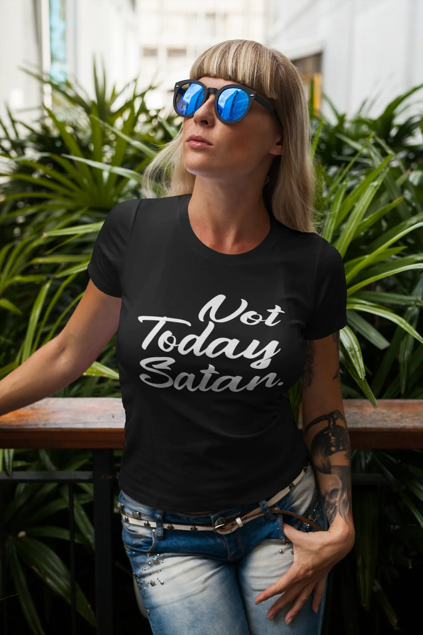 Not Today Satan Funny T-Shirt