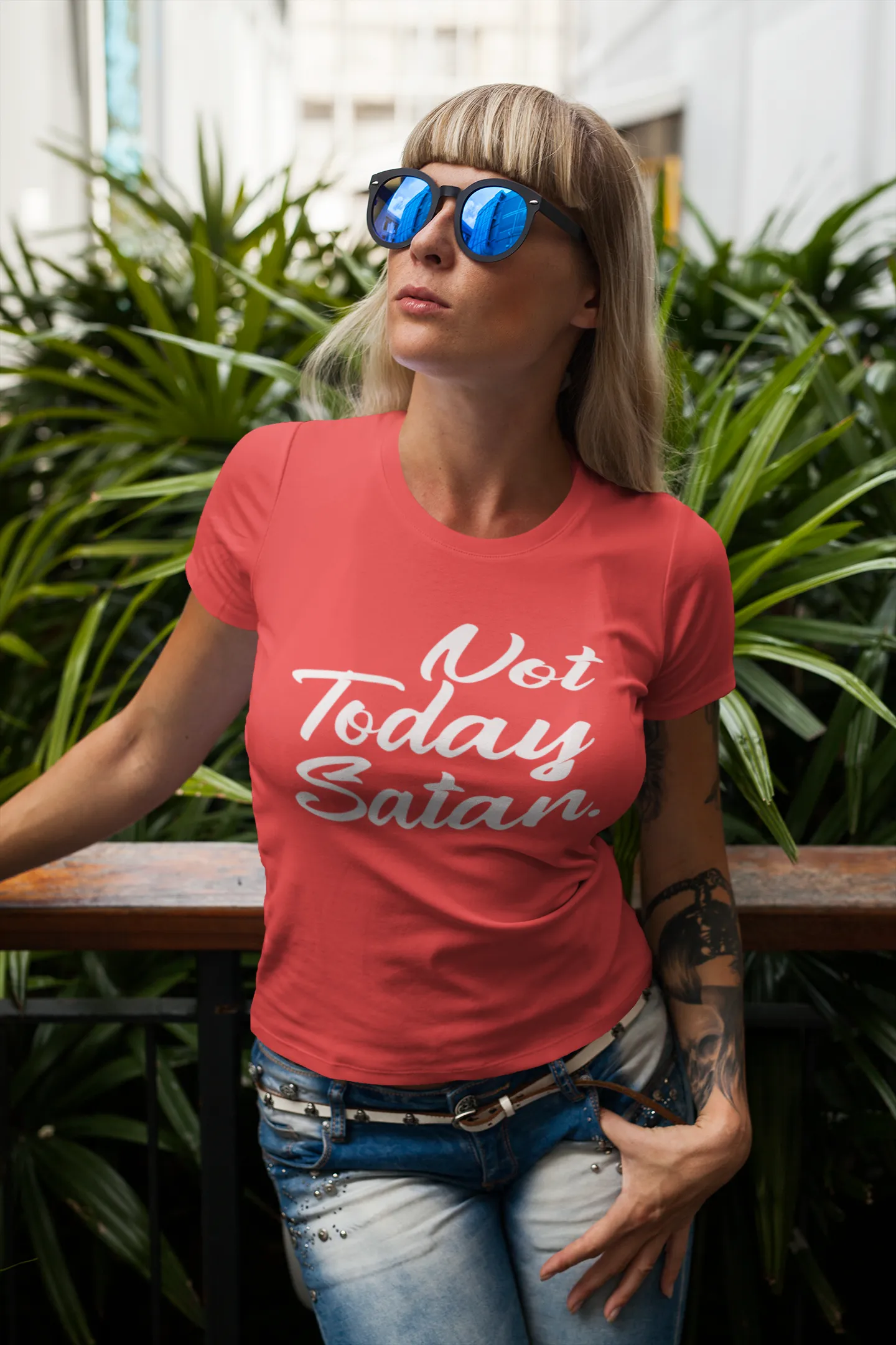 Not Today Satan Funny T-Shirt