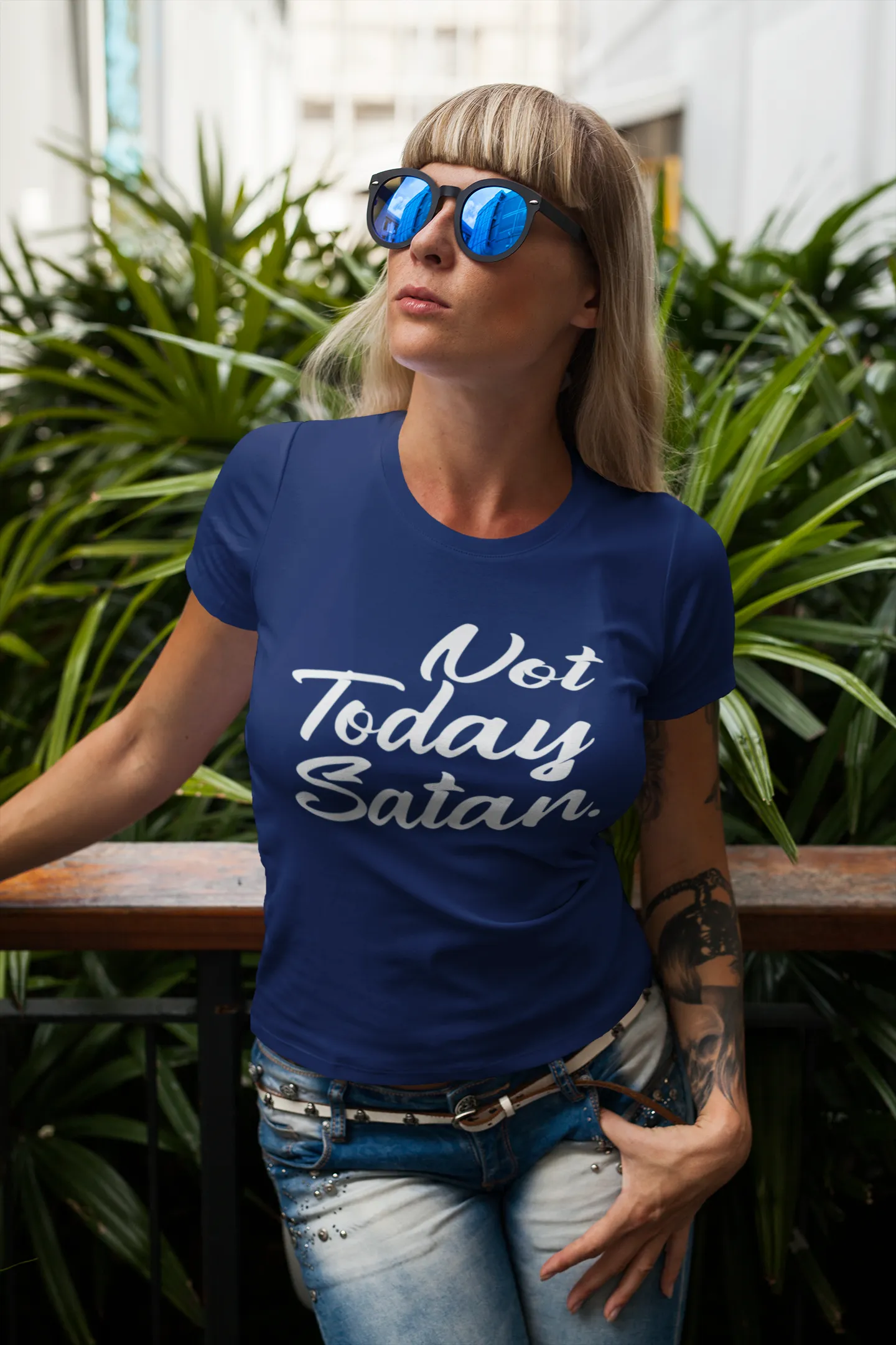 Not Today Satan Funny T-Shirt