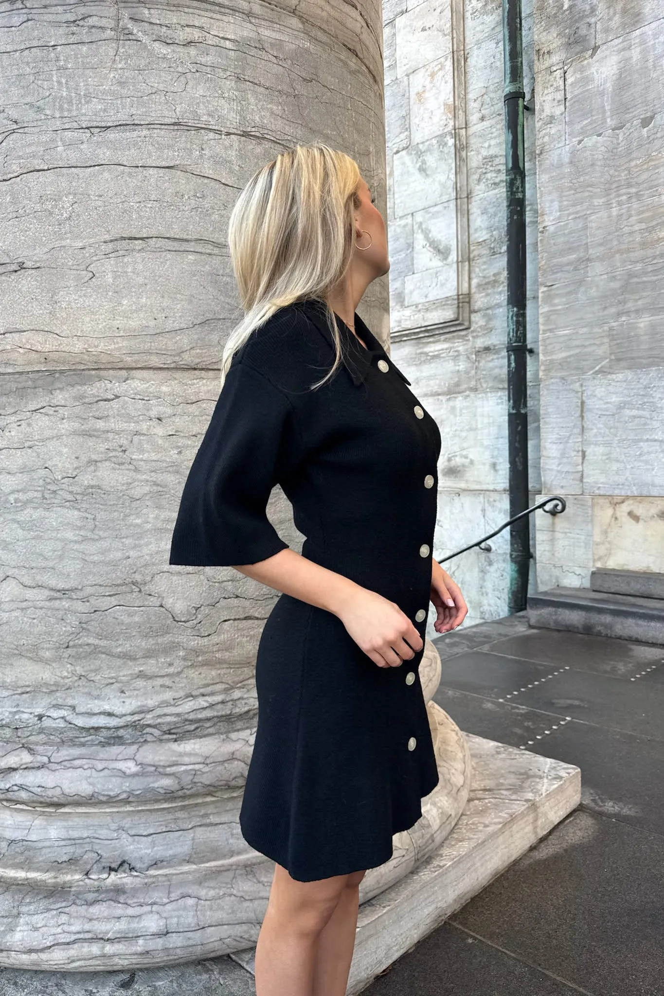 OliviaIC Strik Kjole - Sort
